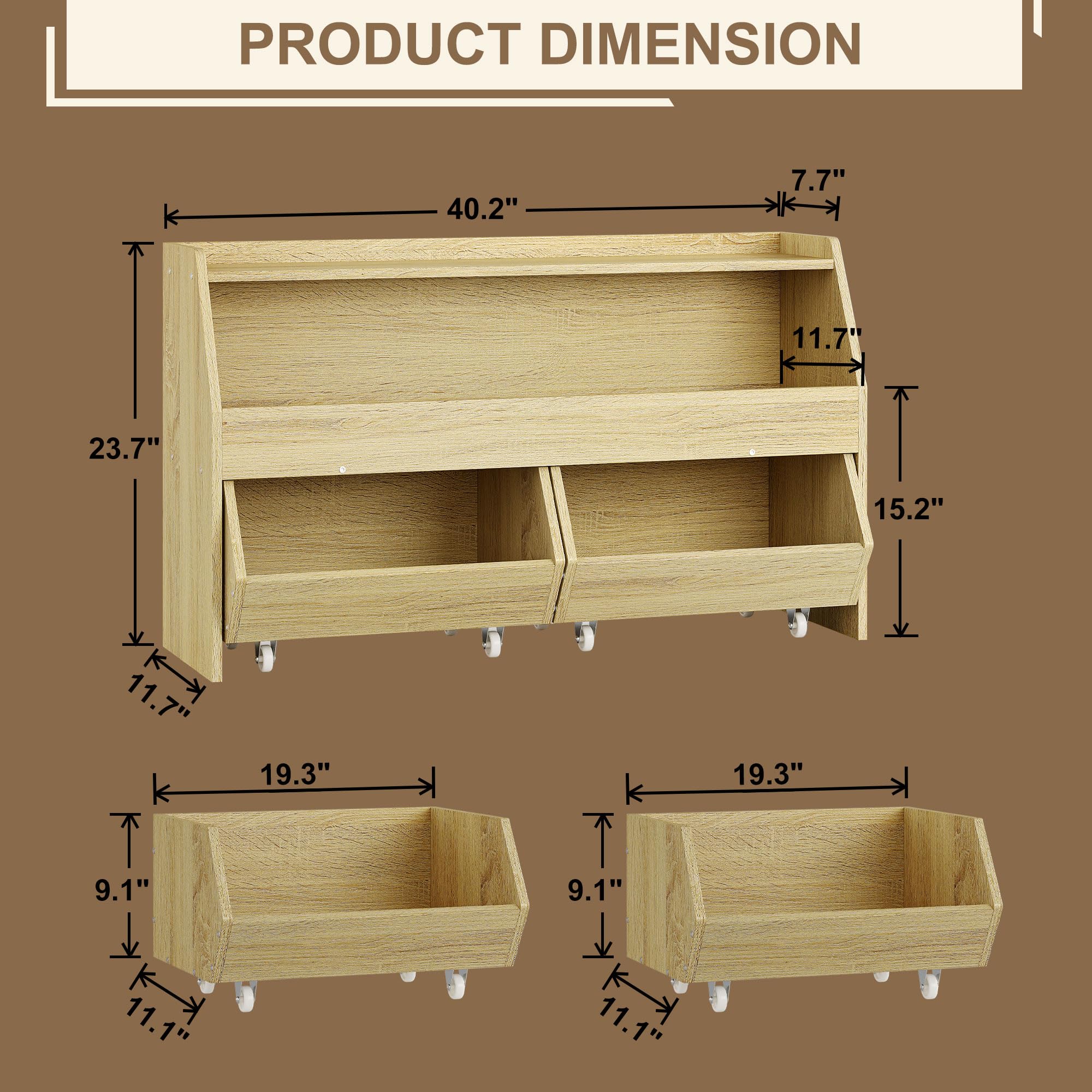 Kids Toy Storage Organizer with Drawers and Wheels