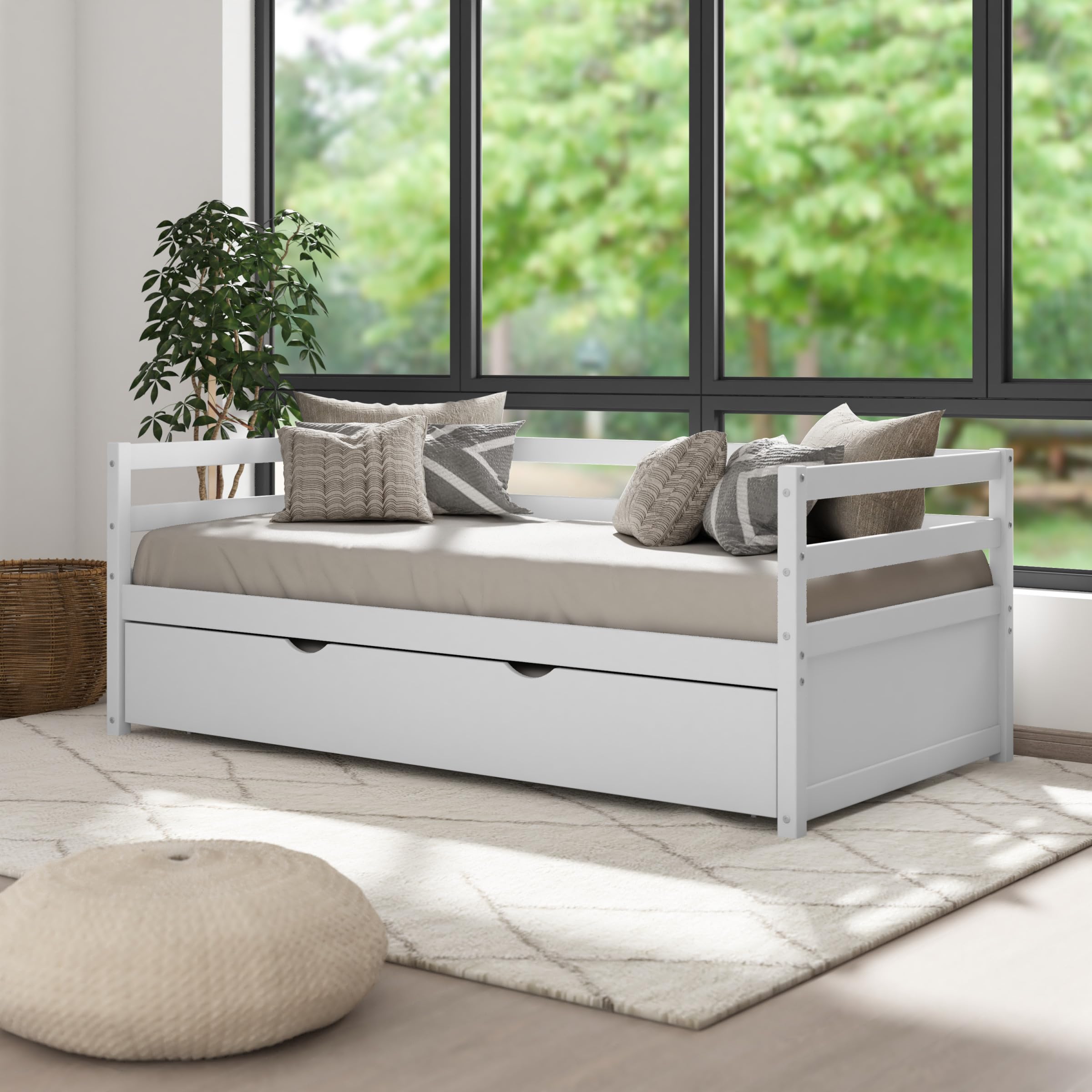 Caspian Wood Twin Daybed with Trundle
