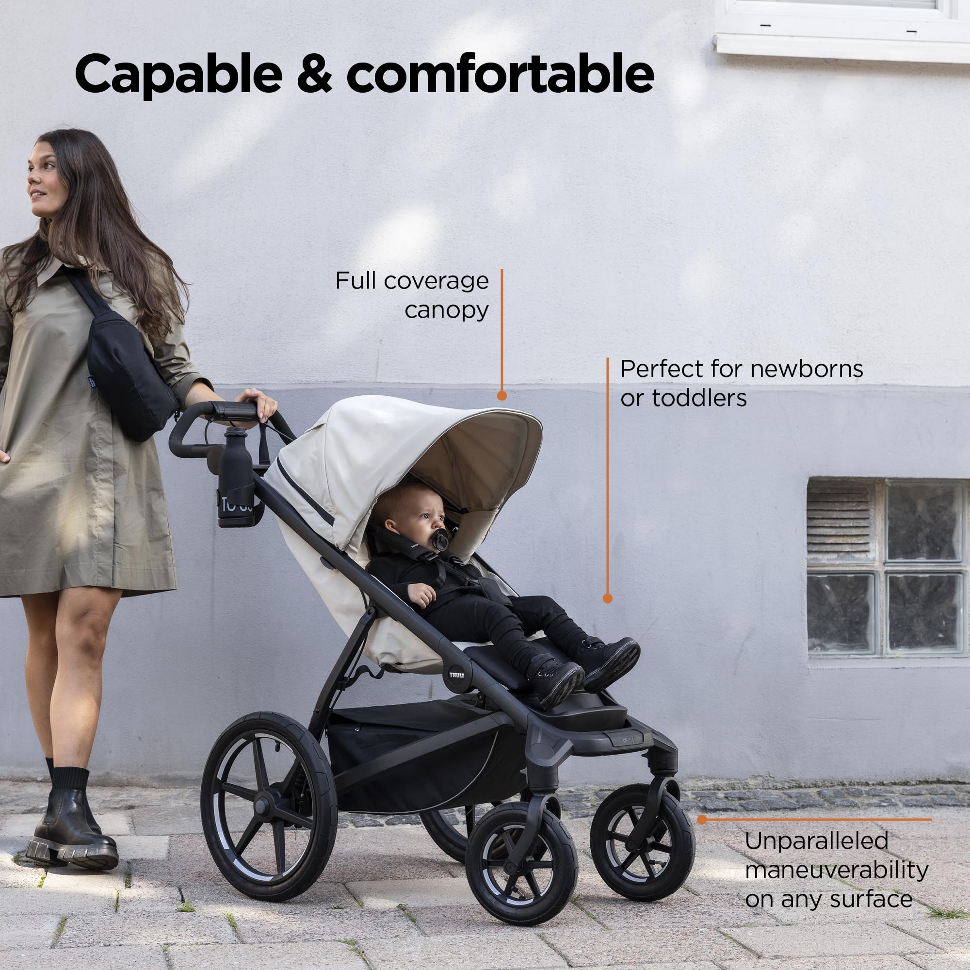4-Wheel All-Terrain Stroller with Full Suspension
