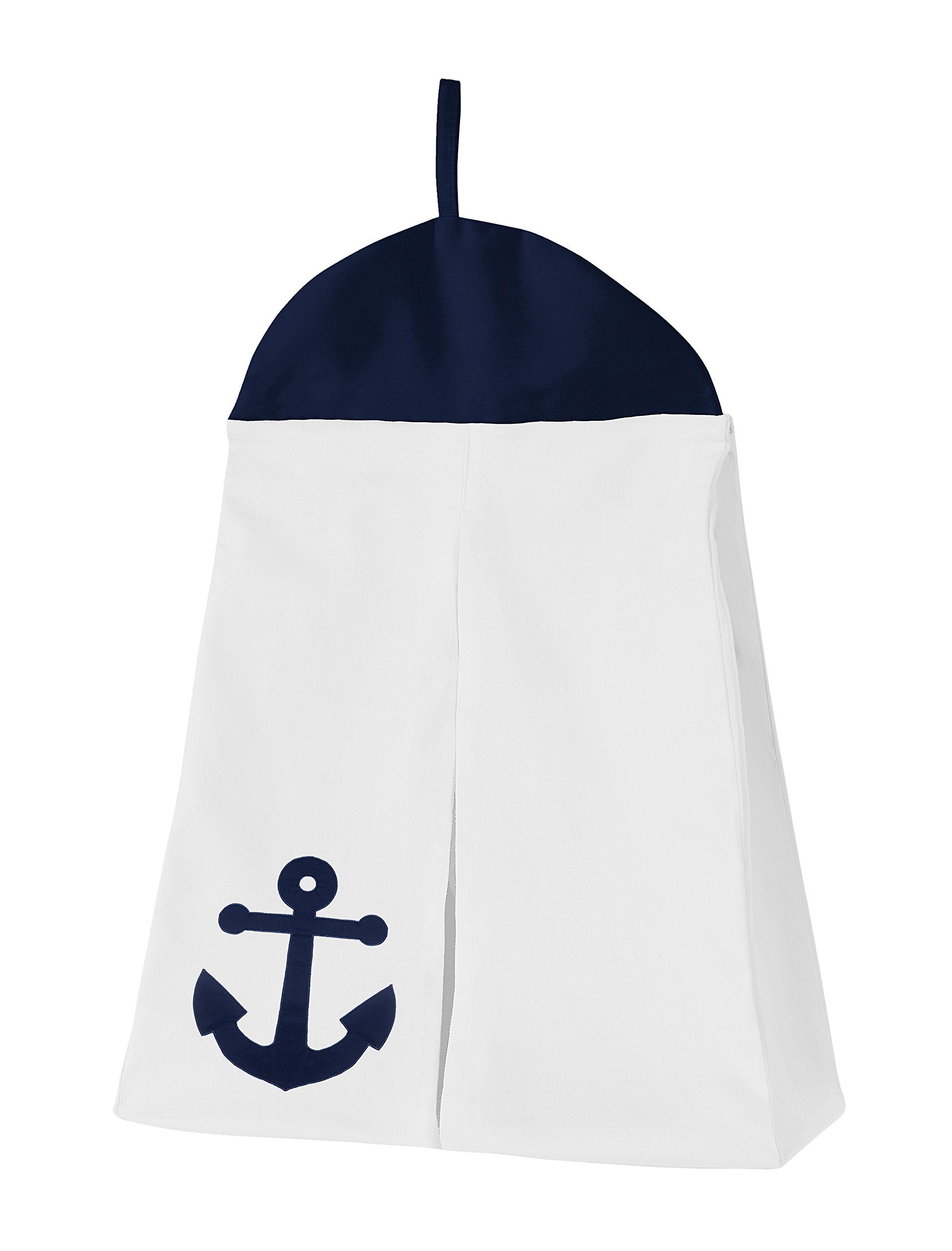 Designs Nautical Anchor Baby Boy or Girl Nursery Crib Bedding Set - 4 Pieces - Navy Blue and White Gender Neutral