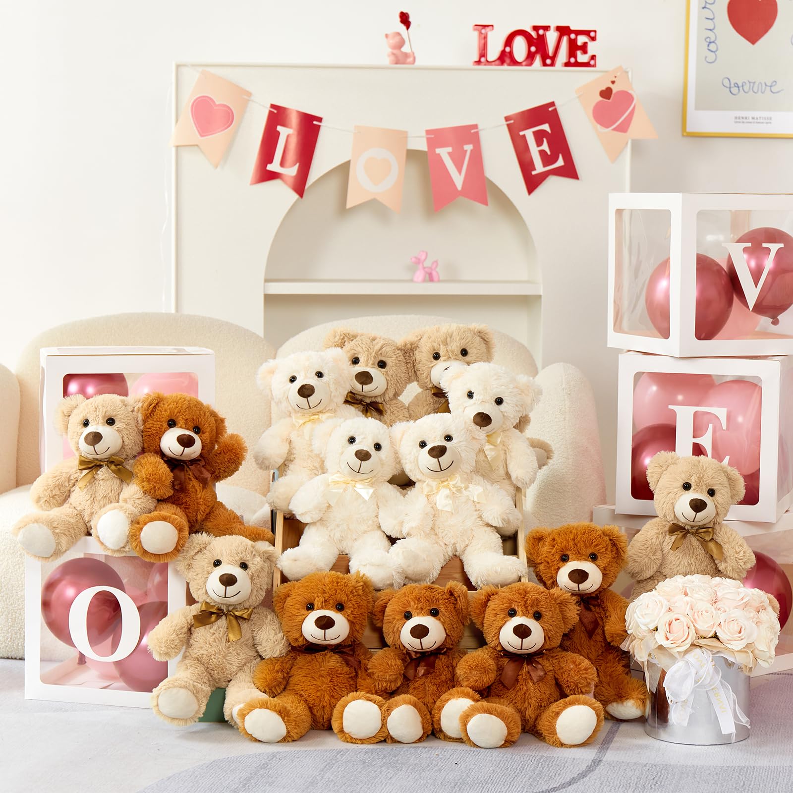 14 Piece Teddy Bears Bulk Baby Shower,14 Inch Cute Teddy Bear Stuffed Animals Plush