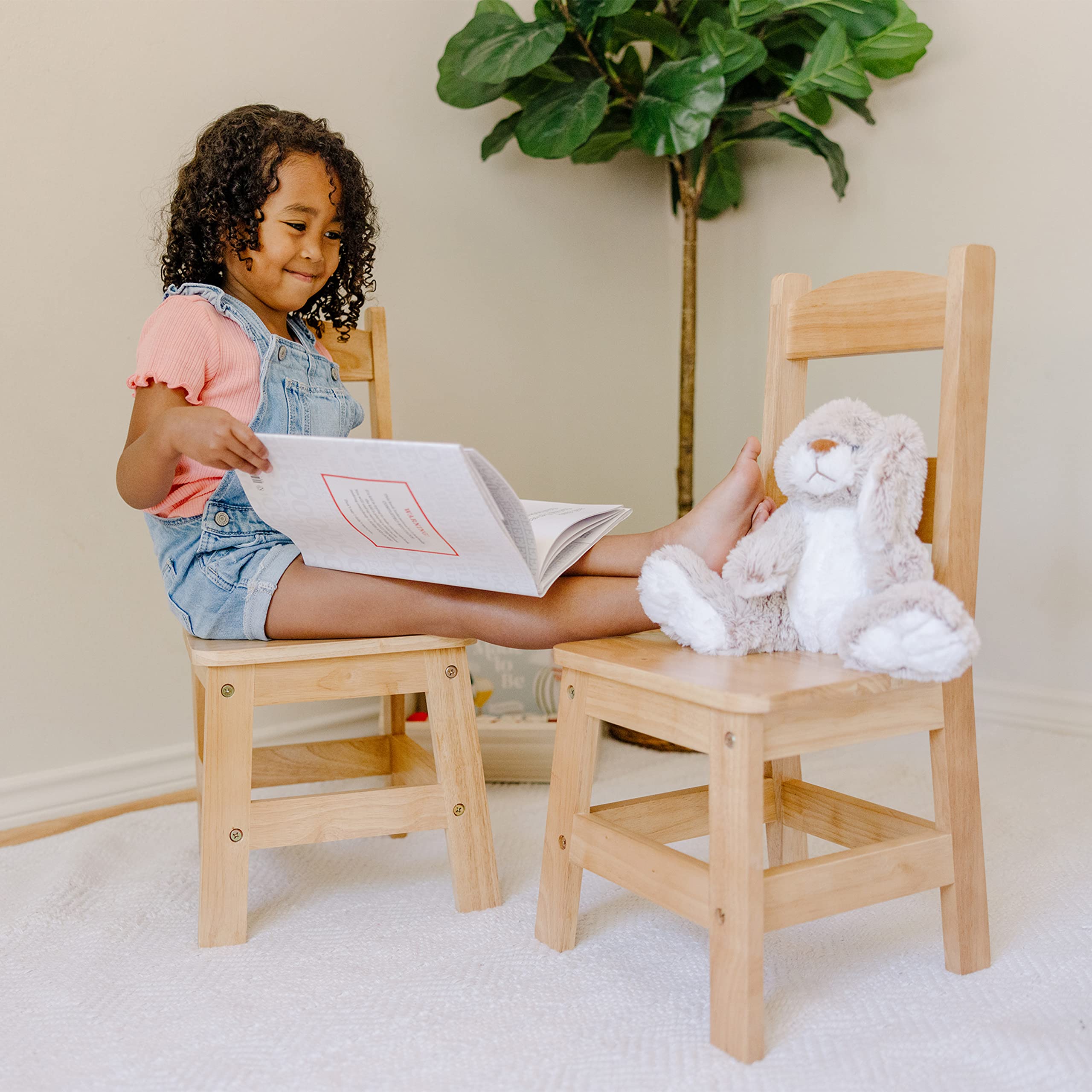 Wooden Chairs, Set of 2 - Blonde Furniture for Playroom