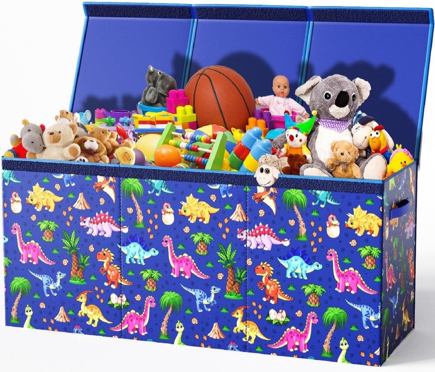 Extra Large Dinosaur Toy Box – 40"x13.5"x16.5" Collapsible