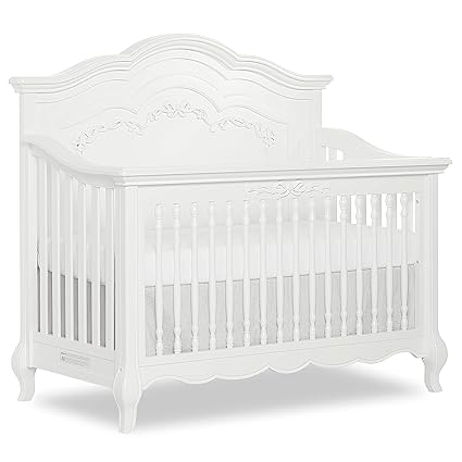 5-in-1 Convertible Full-Size Baby Crib in Dusty Rose