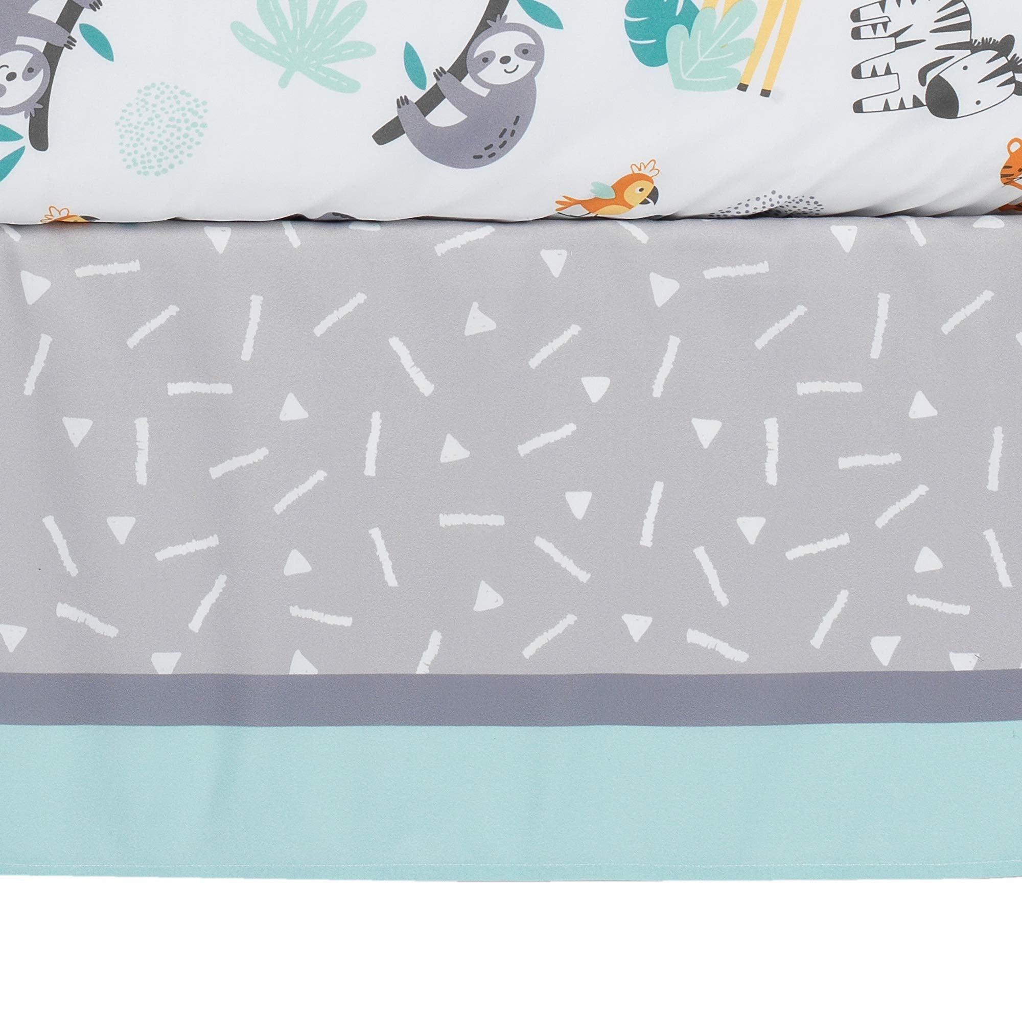 Jungle Animal 3-Piece Crib Bedding Set - Quilt, Fitted Sheet & Skirt