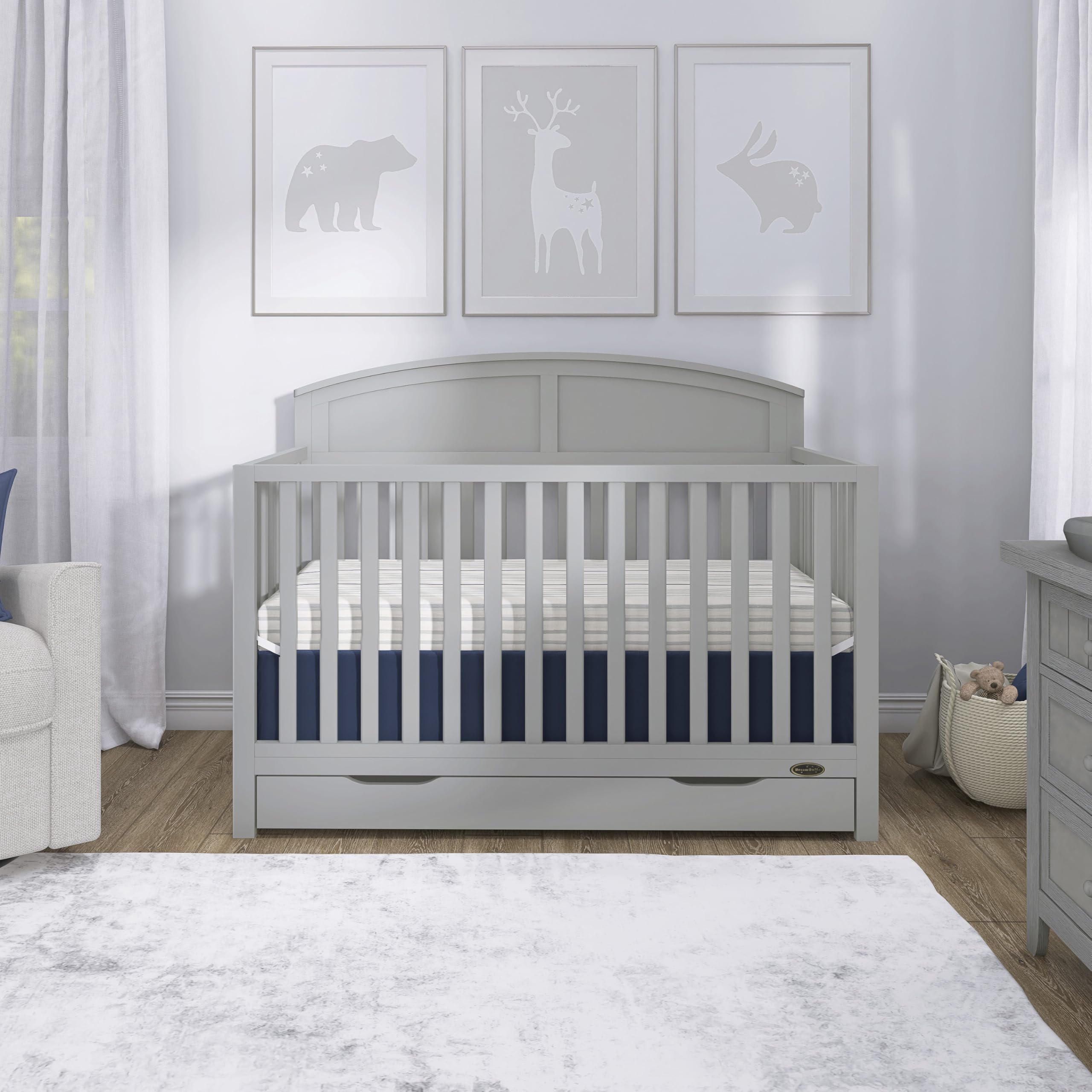 5-in-1 Convertible Crib with Storage Drawer