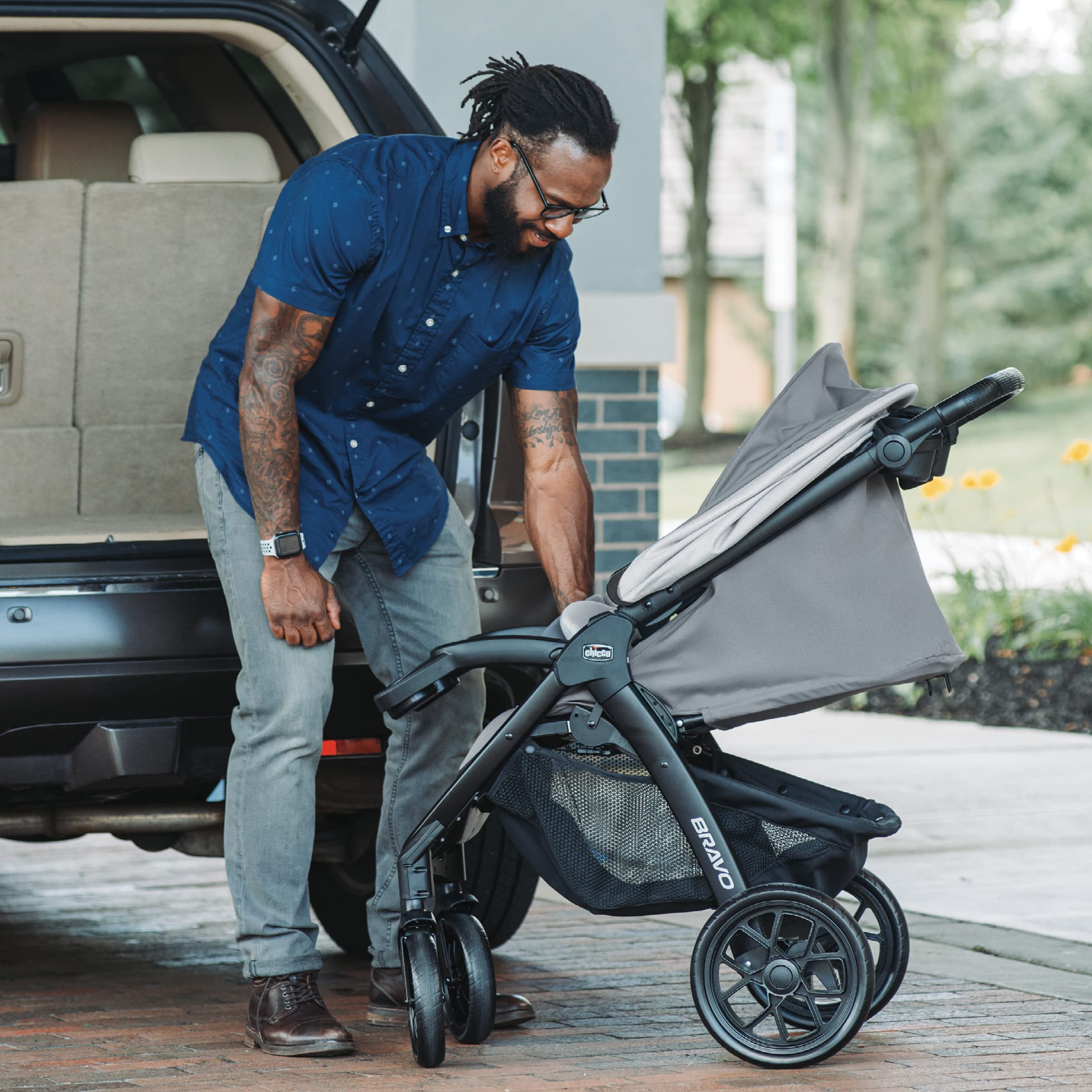 Bravo LE Trio Travel System, Bravo LE Quick-Fold Stroller with KeyFit 30 Zip Infant Car Seat