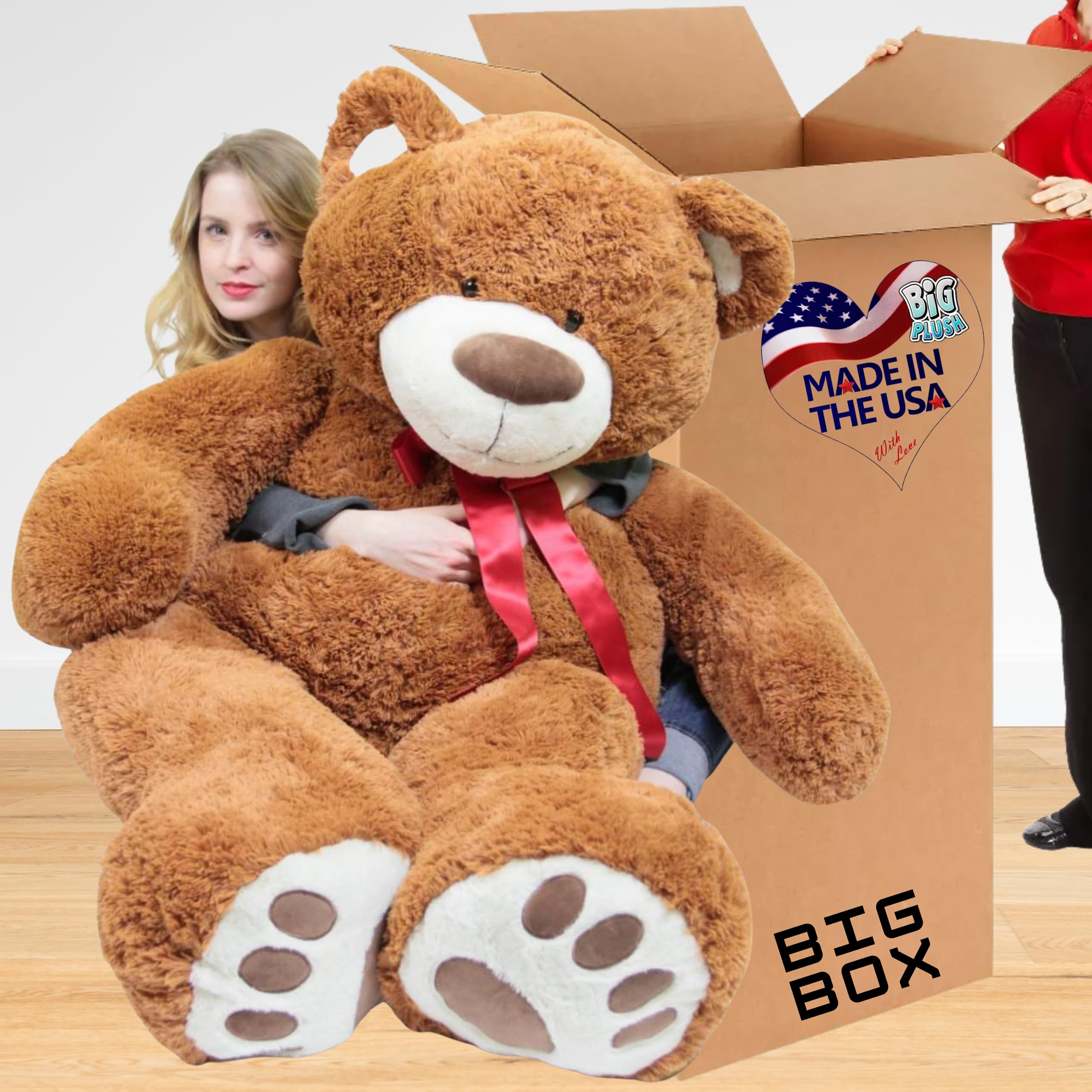 5-Foot Giant Teddy Bear - Soft Plush Toy - Huge Stuffed Animal in Big Box