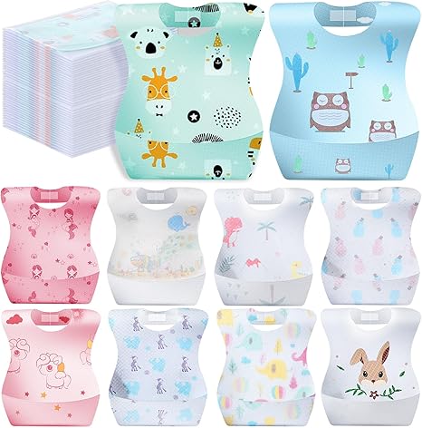 200 Pcs 100/200 Pcs Disposable Baby Bibs Bulk Travel Feeding