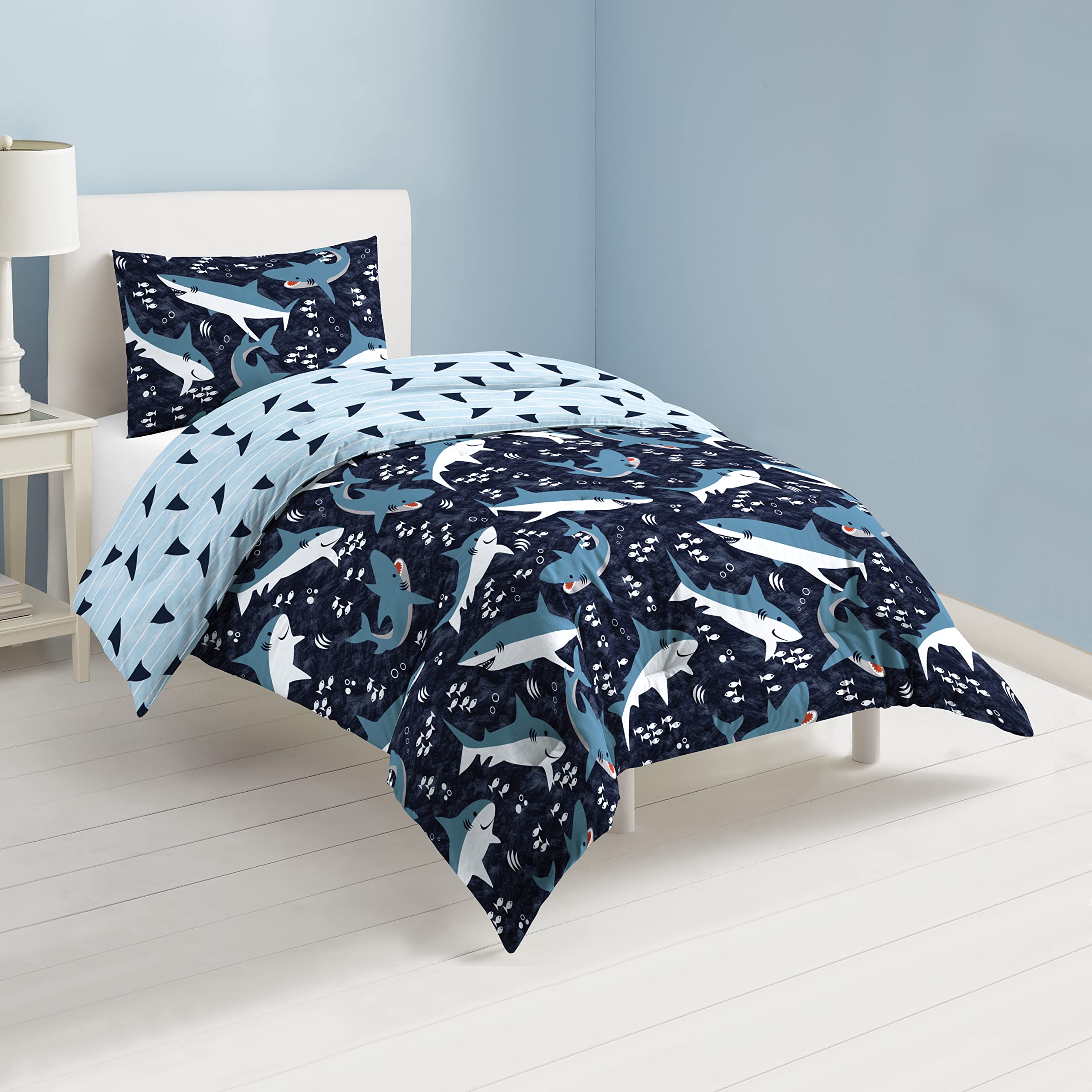 Sharks Twin Comforter Set for Boys 2 Piece Cotton