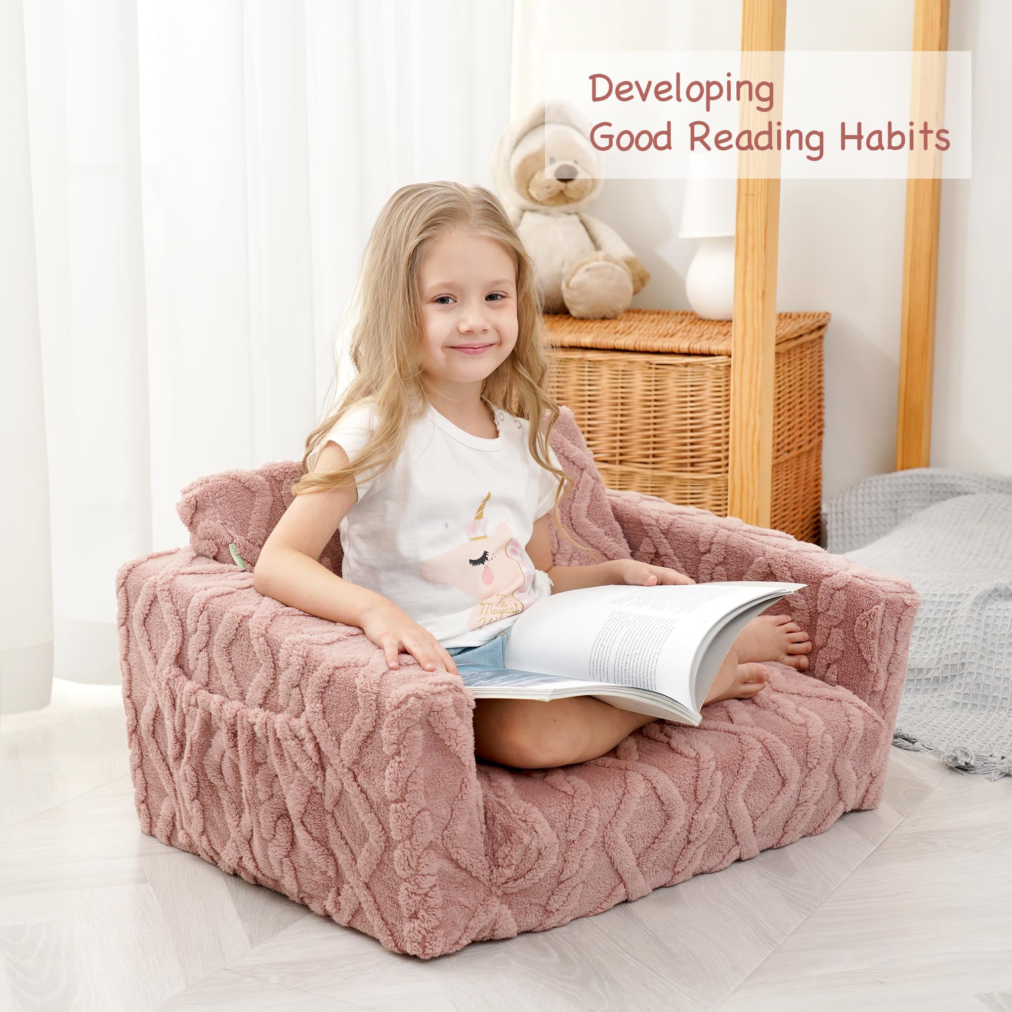 2-in-1 Toddler Fold Out Couch and Lounger