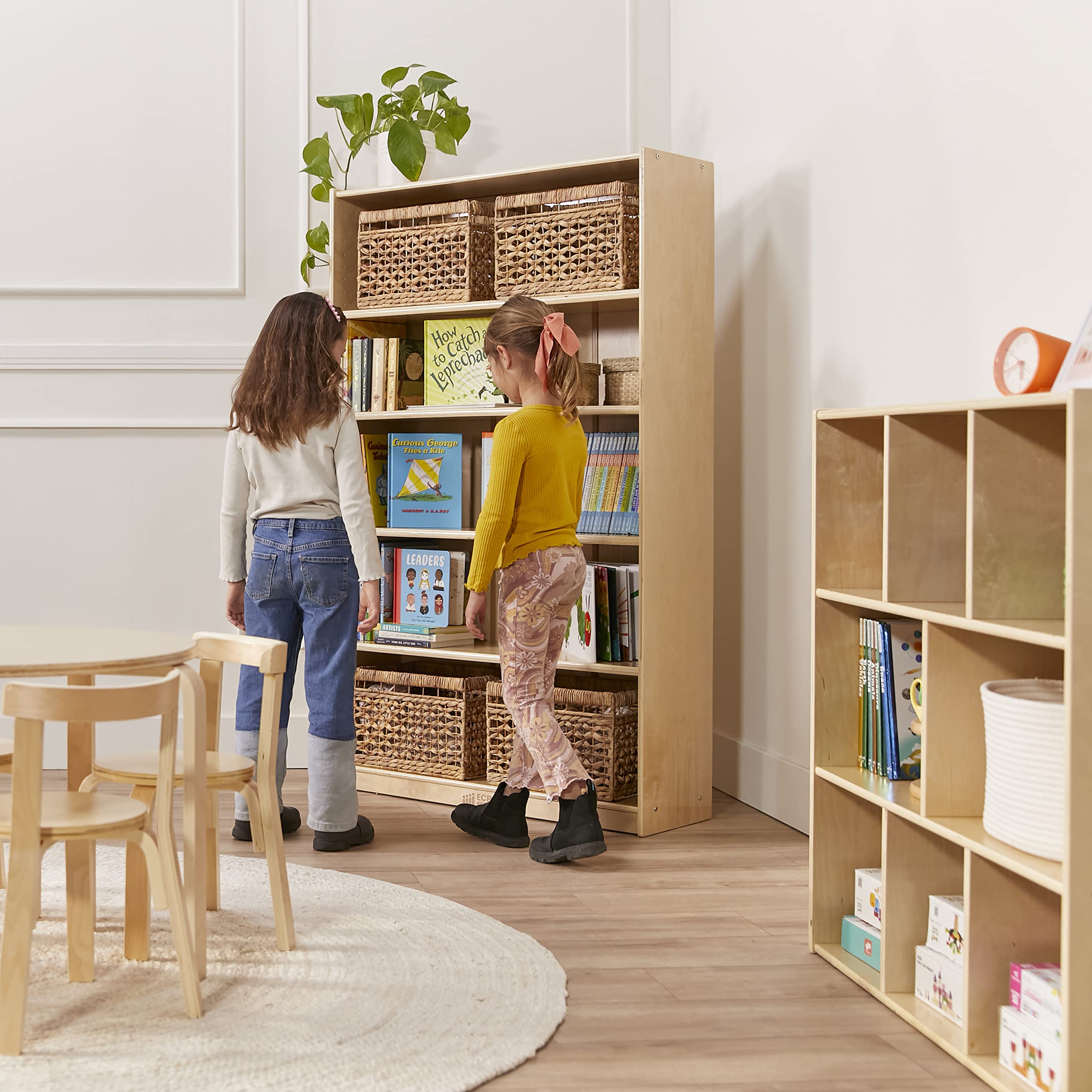 Classic Bookcase, 60in, Adjustable Bookshelf, Natural