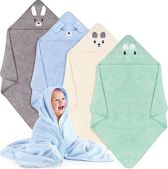 Pcs Baby Bath Towel Hooded Soft Coral Fleece Baby Hooded Towel