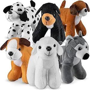 Plush Puppy Dogs - (Pack of 36) 6 Inches Tall Stuffed Animals Bulk Assorted Puppies
