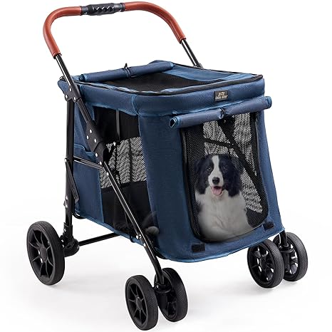 Scout Pet Stroller, 4-Wheel Design for Small/Medium Dogs - One-Button Fold