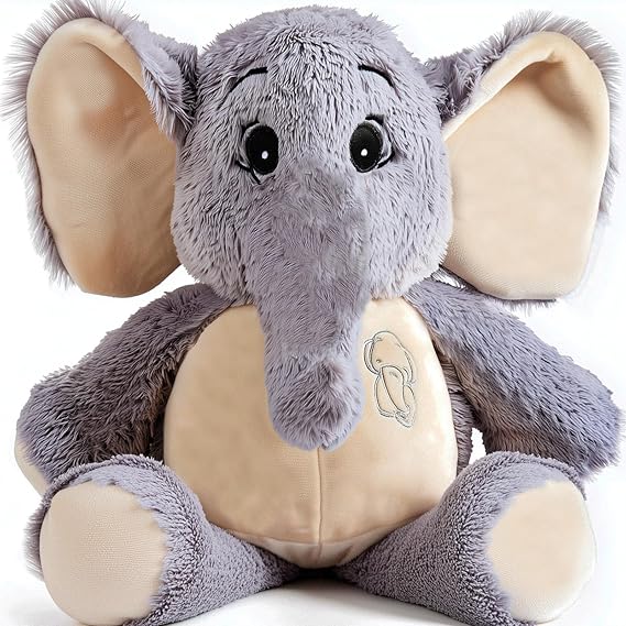 Large Soft Huggable Elephant Plush Toy, 27'' - Cute Fluffy Stuffed Elephant for Baby