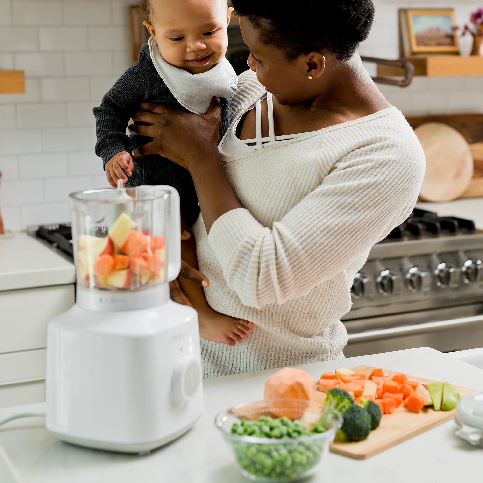 The First Years 2-in-1 Baby Food Maker and Steamer - Baby Food Blender and Steamer - Healthy Homemade Baby Puree Maker - Easy-to-Clean Baby Food Processor - Dishwasher Safe - 3.5 Cup Capacity