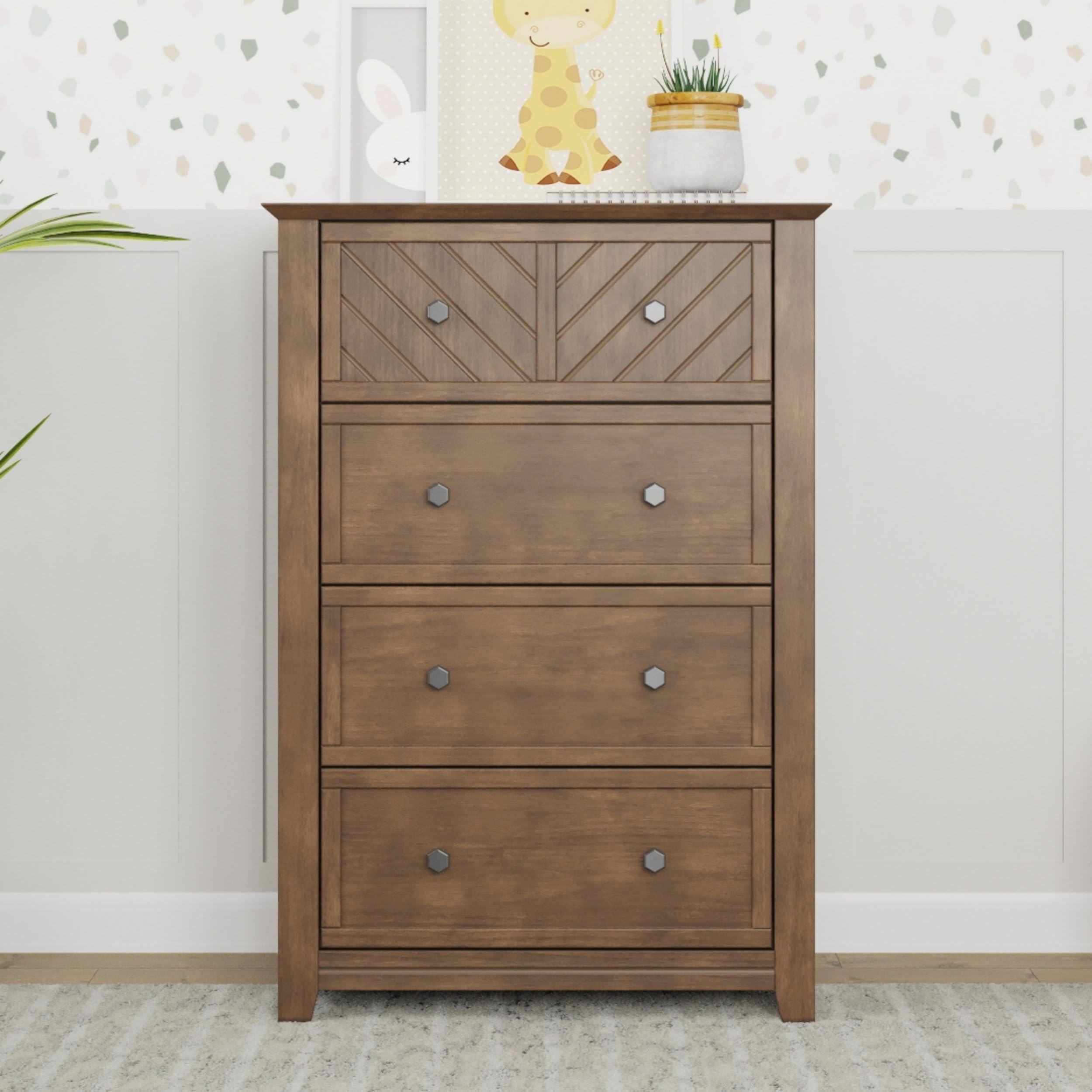 4-in-1 Convertible Crib Dresser Chest Nursery Set