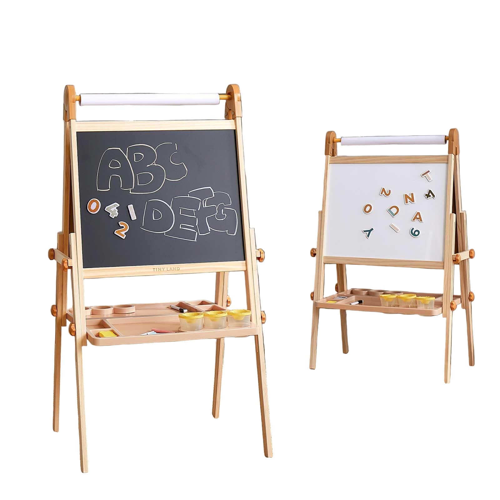 Easel for Kids, Double-Sided Magnetic Easel, Adjustable Wooden Kids