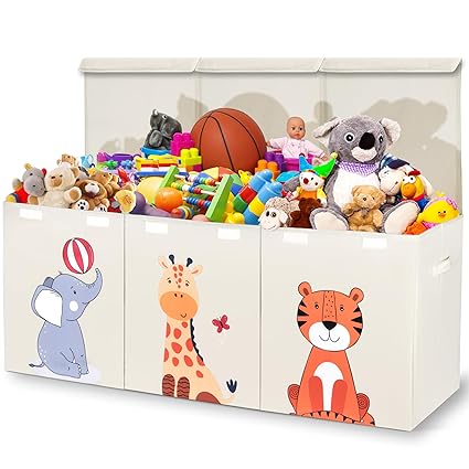 Extra Large Dinosaur Toy Box – 40"x13.5"x16.5" Collapsible
