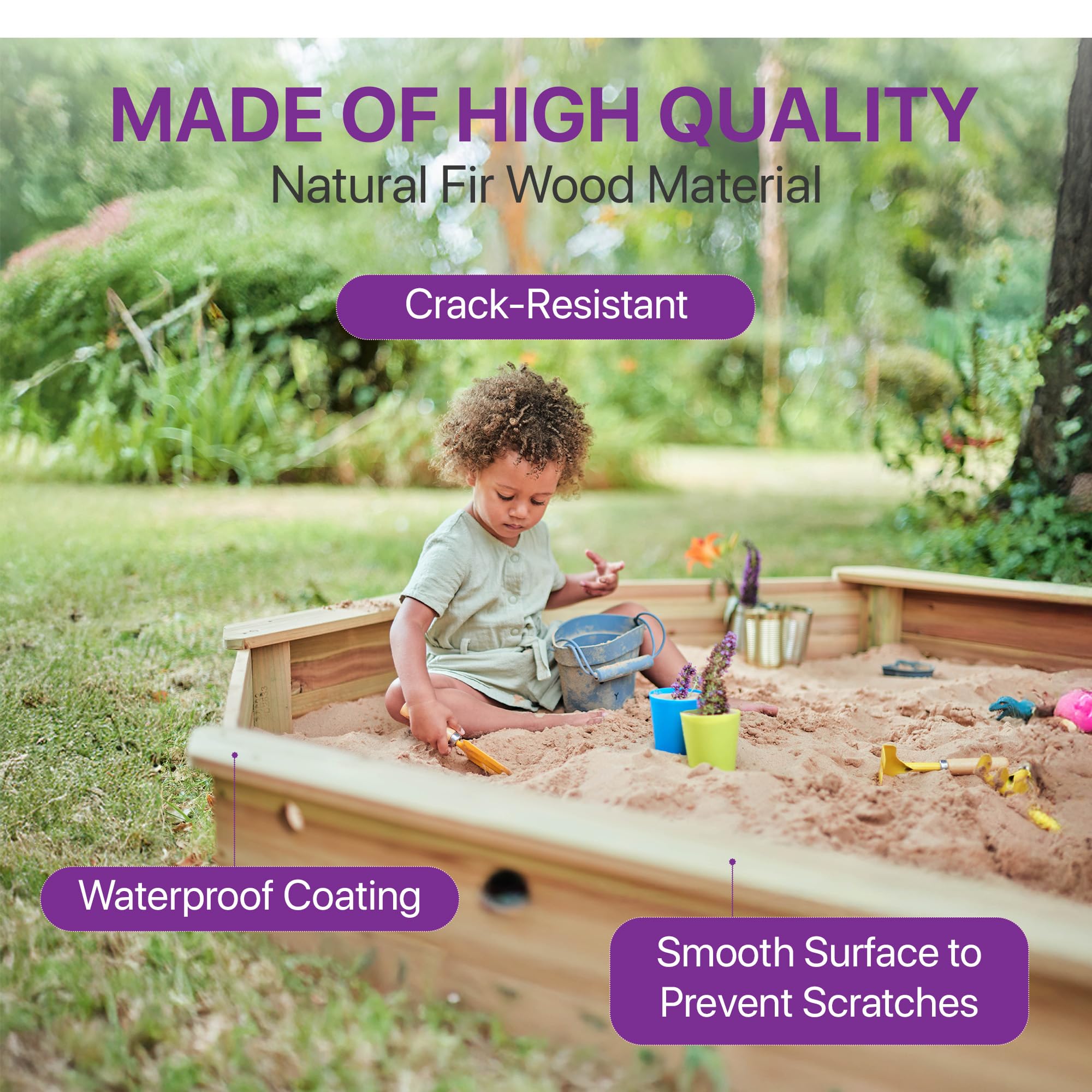 Wooden Octagon Sandbox with Cover