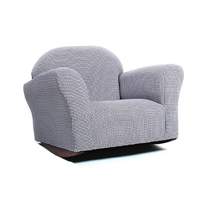 Gingham Rocking Chair for Kids – Soft Microsuede Upholstery