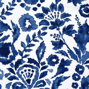 2 Piece Floral Curtain 52" W x 72" Length Navy White Darkening Blackout Flowers