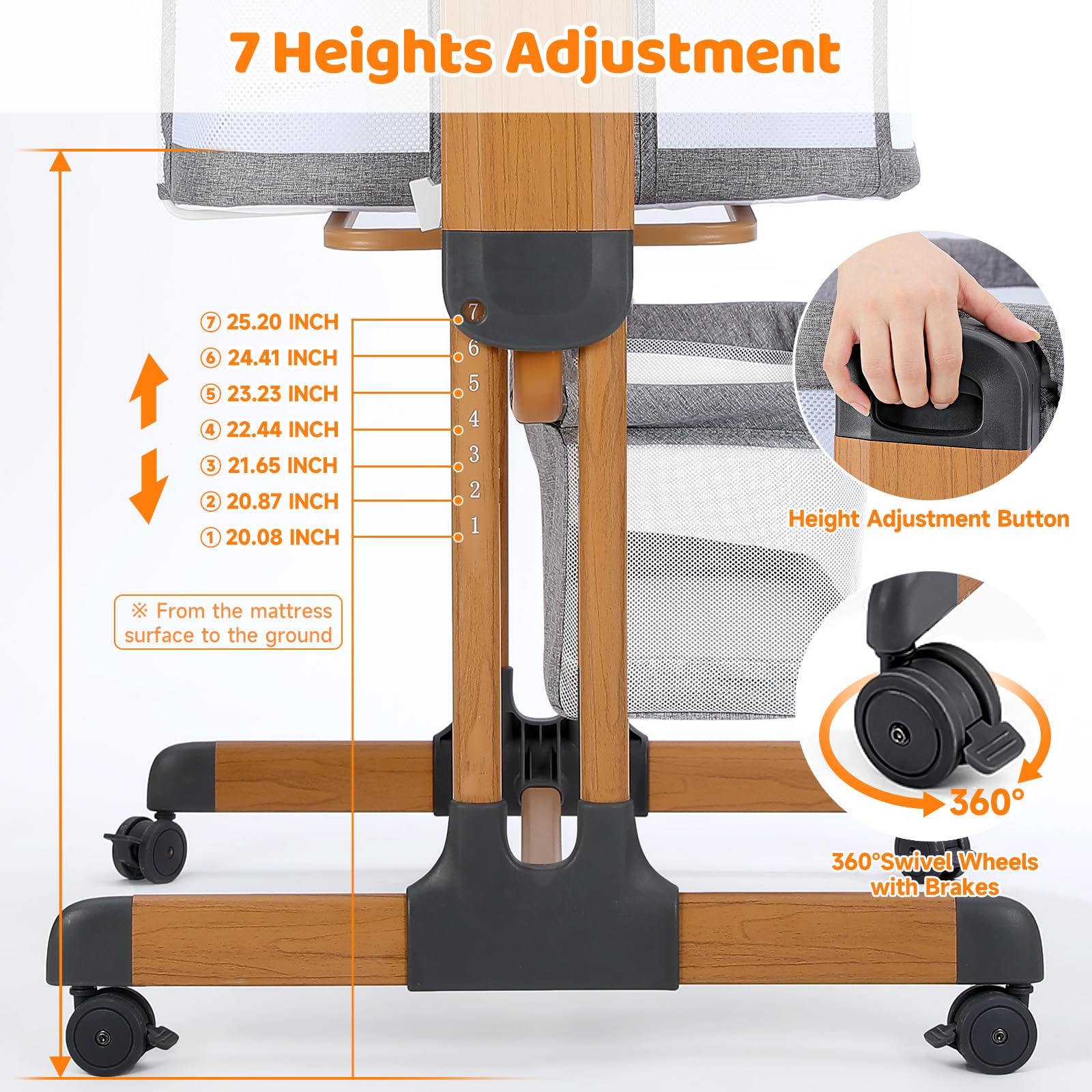 3-in-1 Baby Bassinet with Rocking Feature