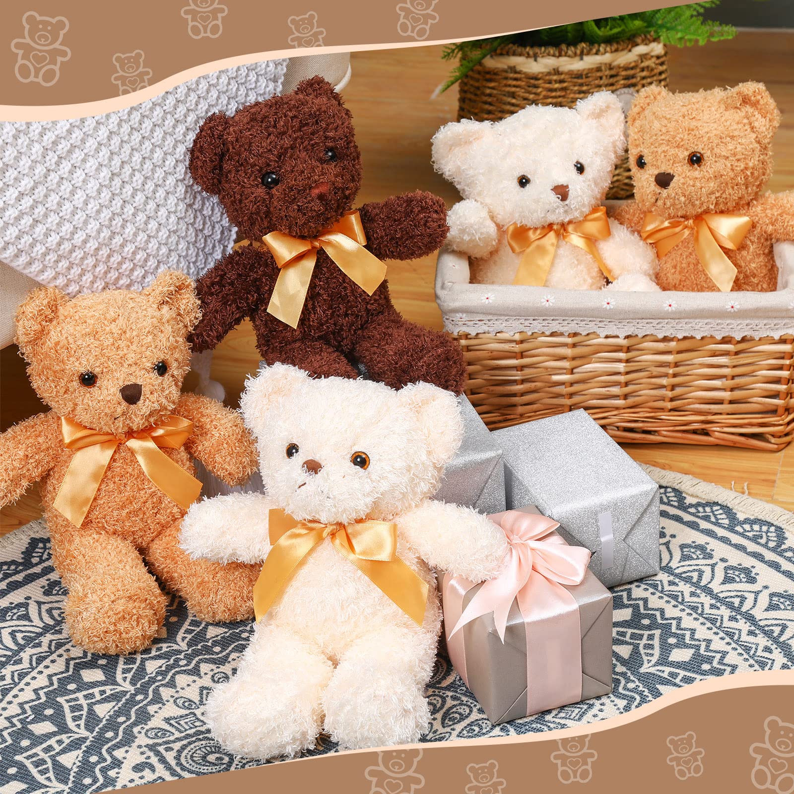 Pieces Plush Bears Bulk 12 Inch Stuffed Animals with Bow Tie Easter