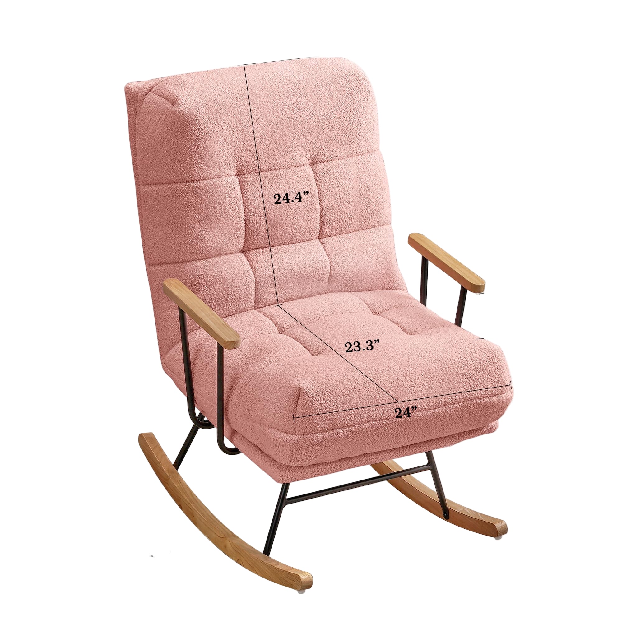 Rocking Chair Nursery, Oversized Upholstered Teddy Fabric Modern
