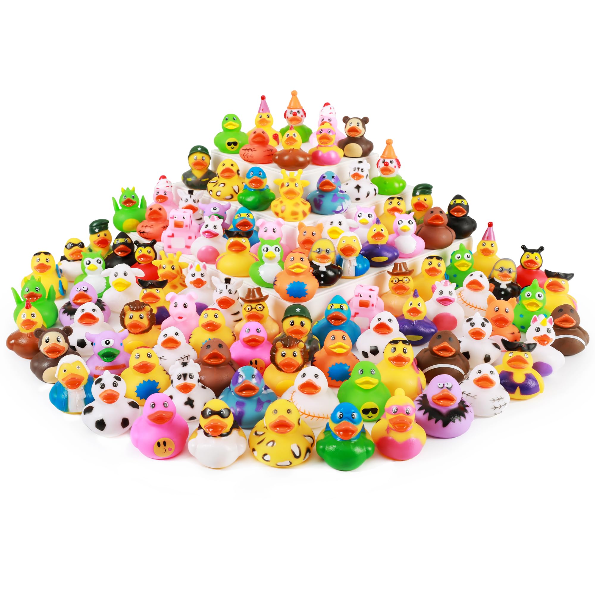 100 Pack Rubber Duck for Jeeps Ducking - 2.3 Inch Bulk Floater Duck