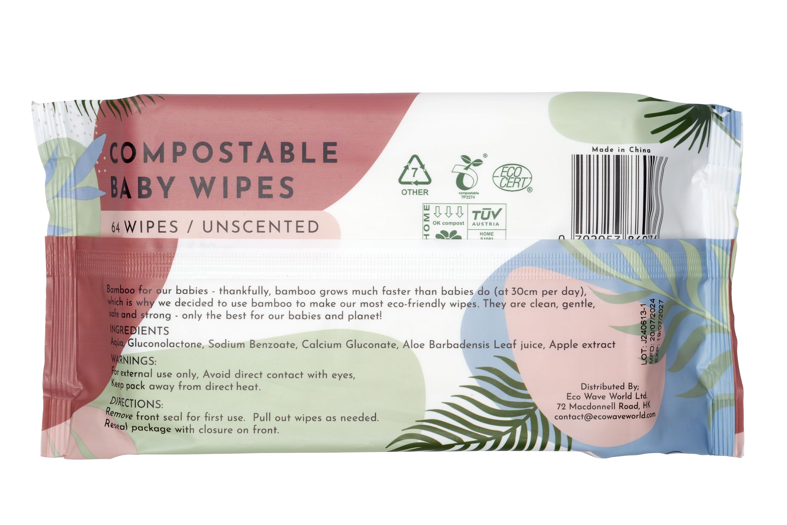 Baby Wipes, 100% Compostable Eco-Friendly Bamboo Wipes