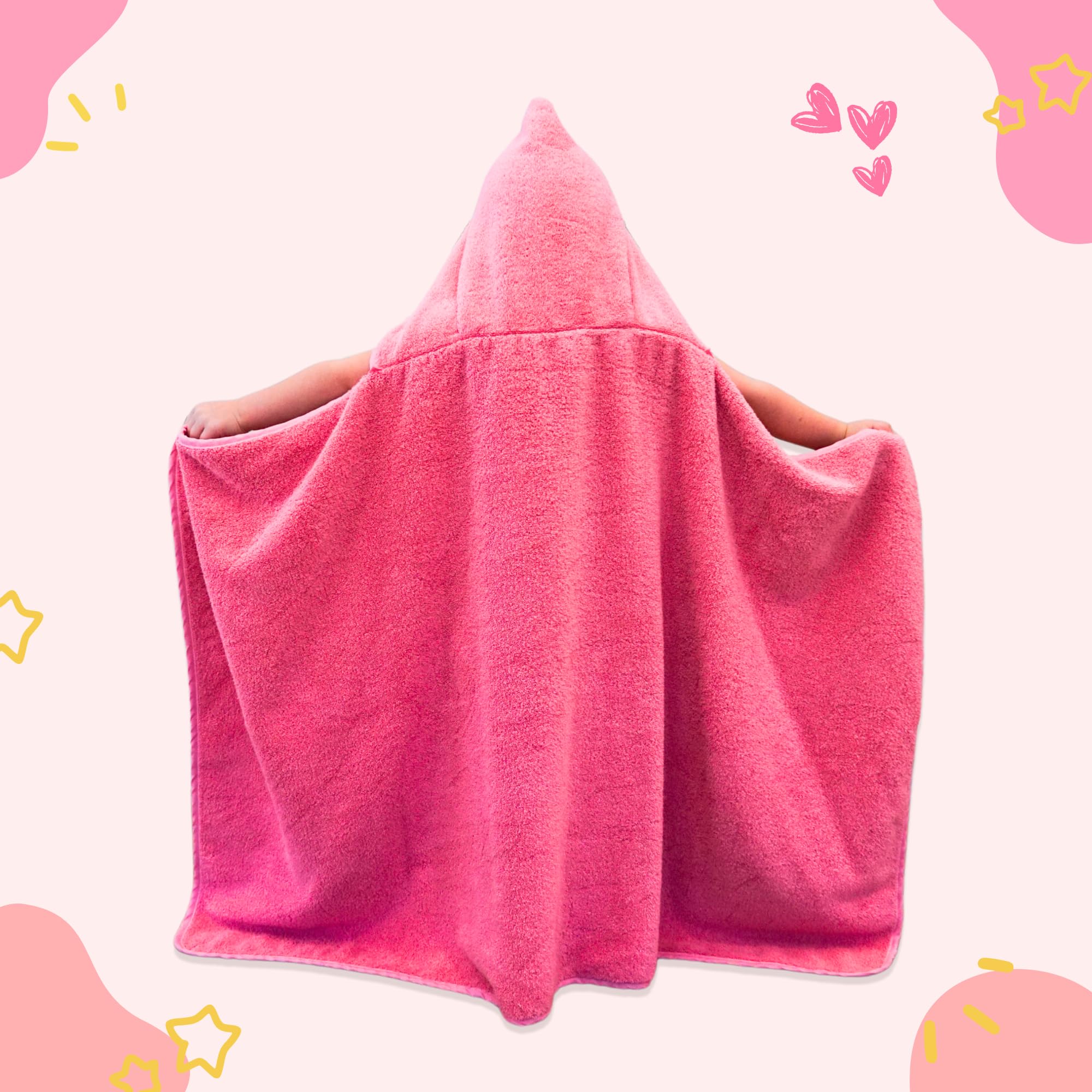 Princess Baby Bath Towel [Pink] Hooded Toddler Towels For Girls Up to 10 Years