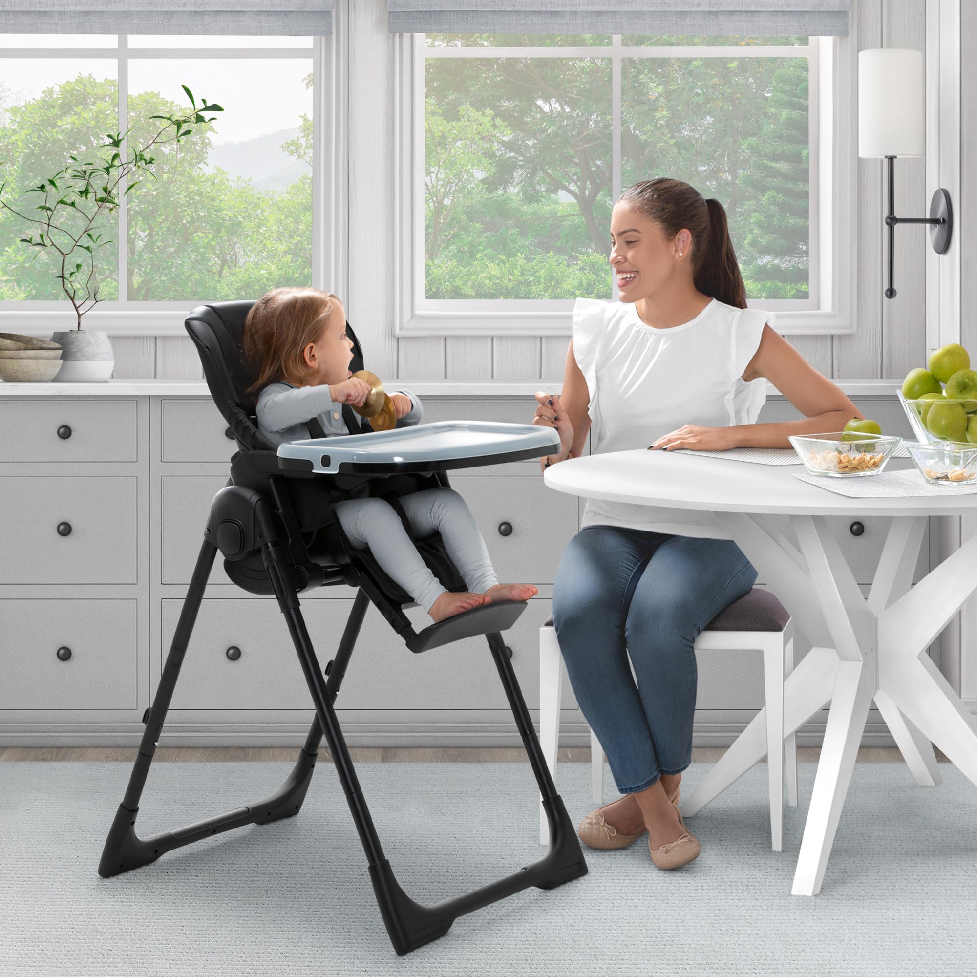 Convertible 2-in-1 High Chair with Adjustable Height and Recline