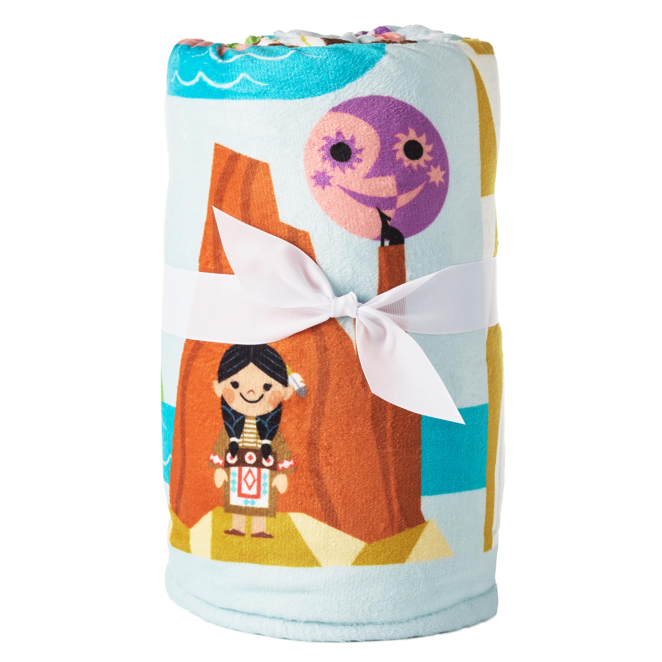 Disney Throw Blanket, 60" x 50" (It's a Small World Map) Gift for Birthday