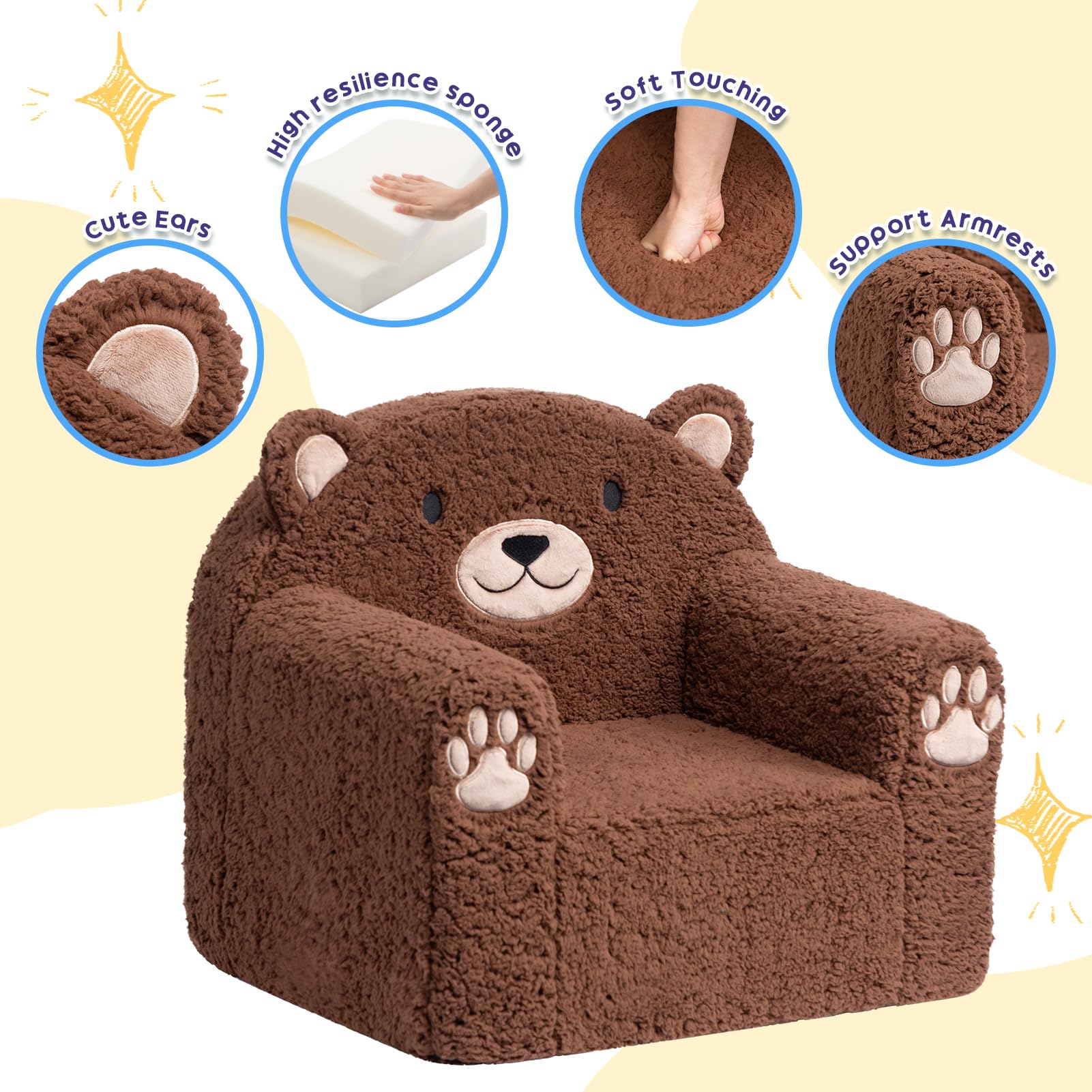 Kids Foam Chair Animal Design Toddler Sofa