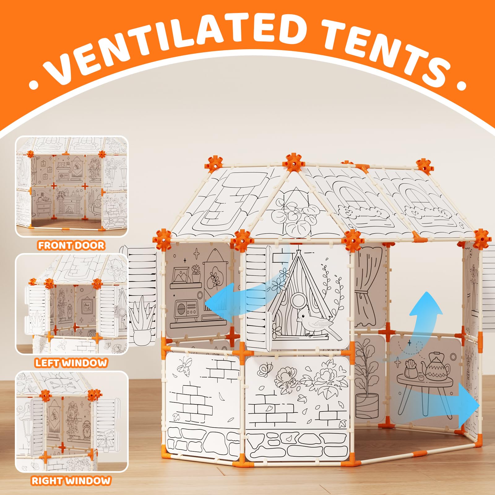 Customizable Cardboard Fort Building Kit for Kids