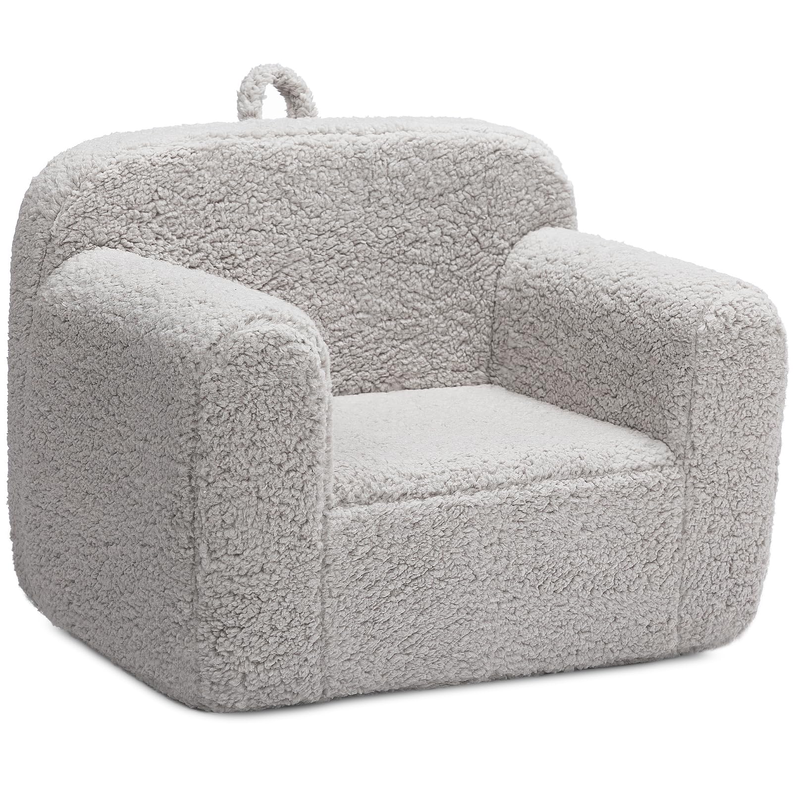 Kids Ultra-Soft Snuggle Foam Filled Chair, Toddler Cuddly Sherpa Reading