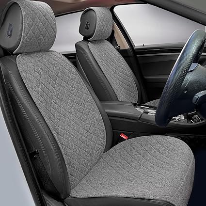 Linen Car Seat Cover - Non-Slip & Breathable - Universal Fit for Cars