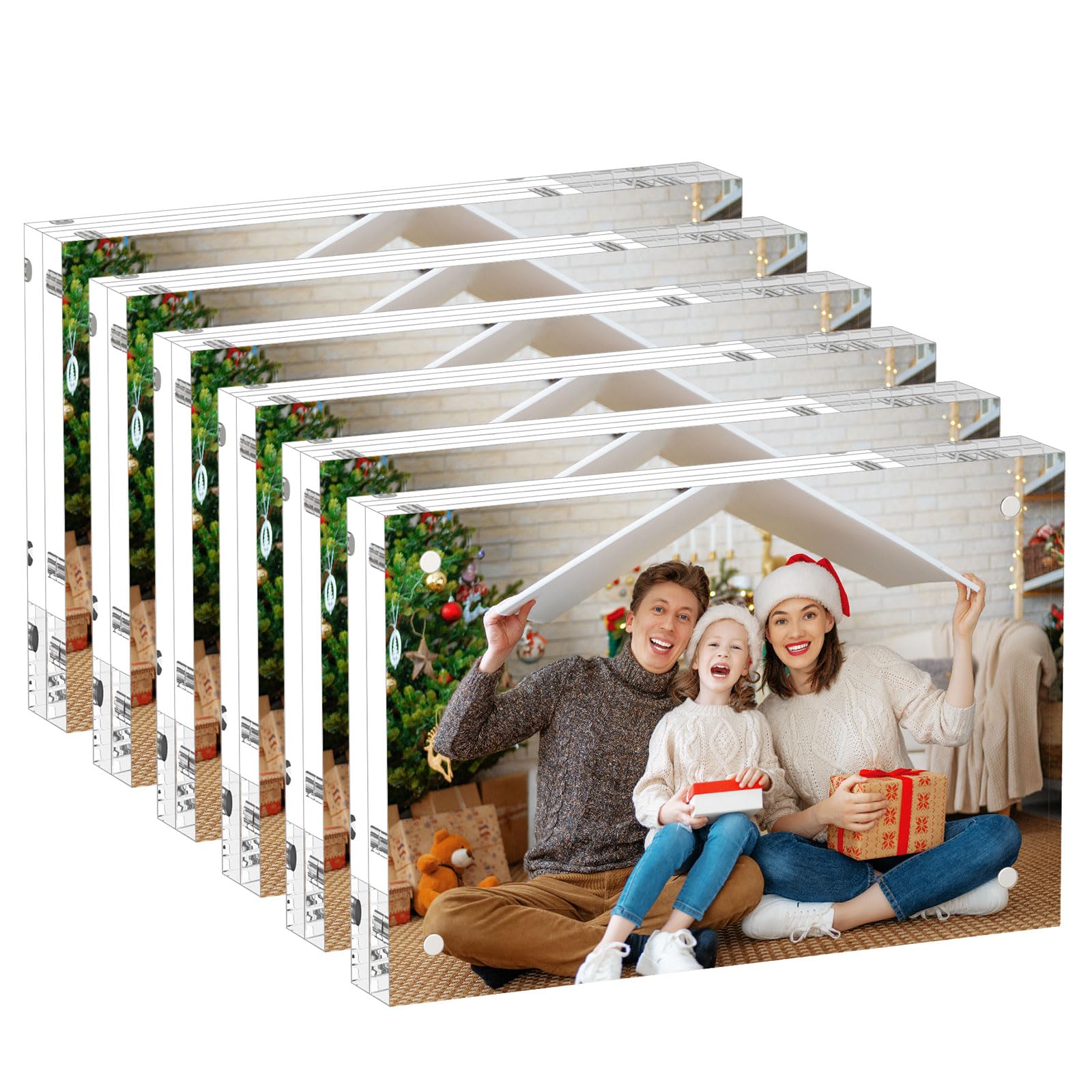 4x6 Acrylic Picture Frames 6 Pack, 20% Thicker Block