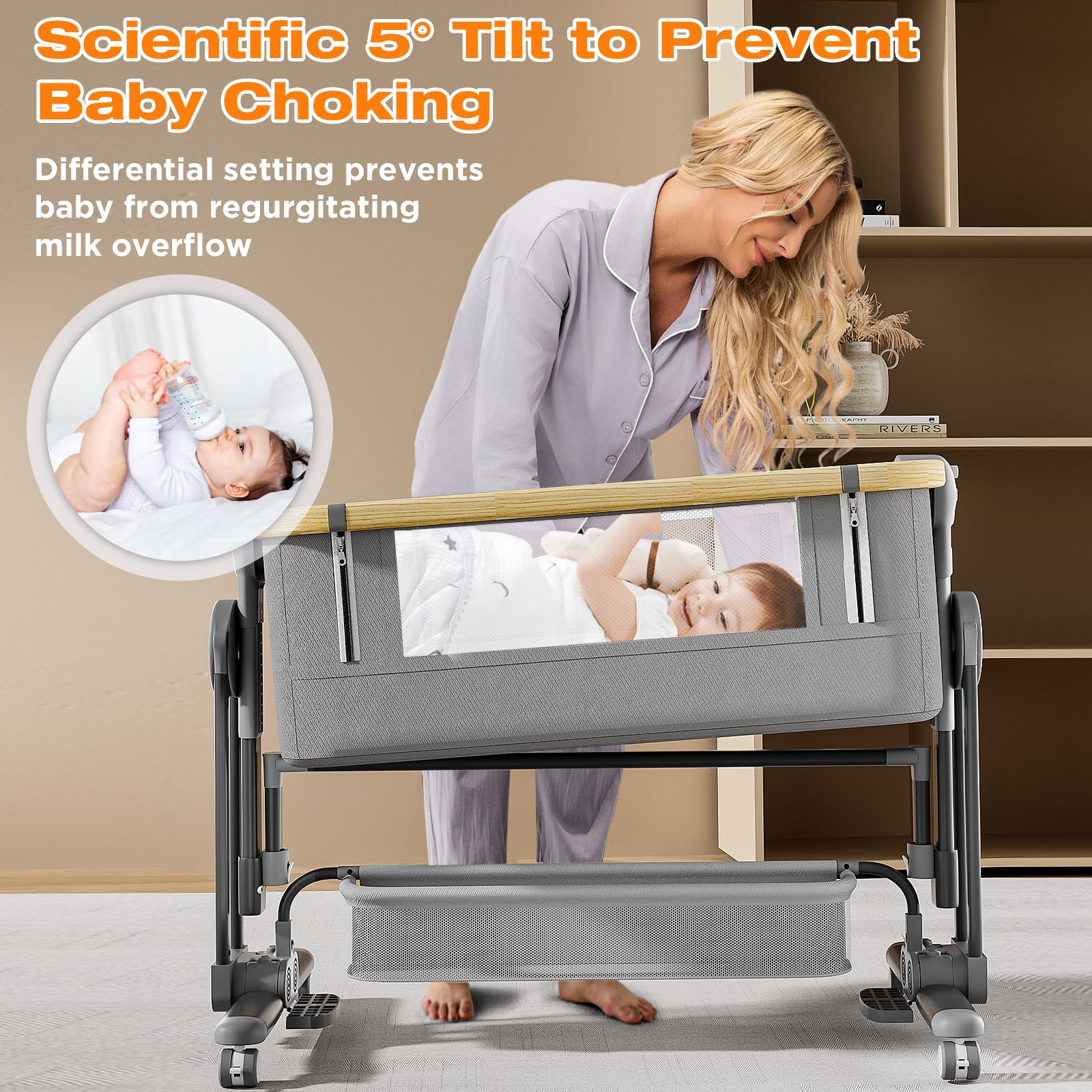 4-in-1 Rocking Bassinet with Adjustable Height