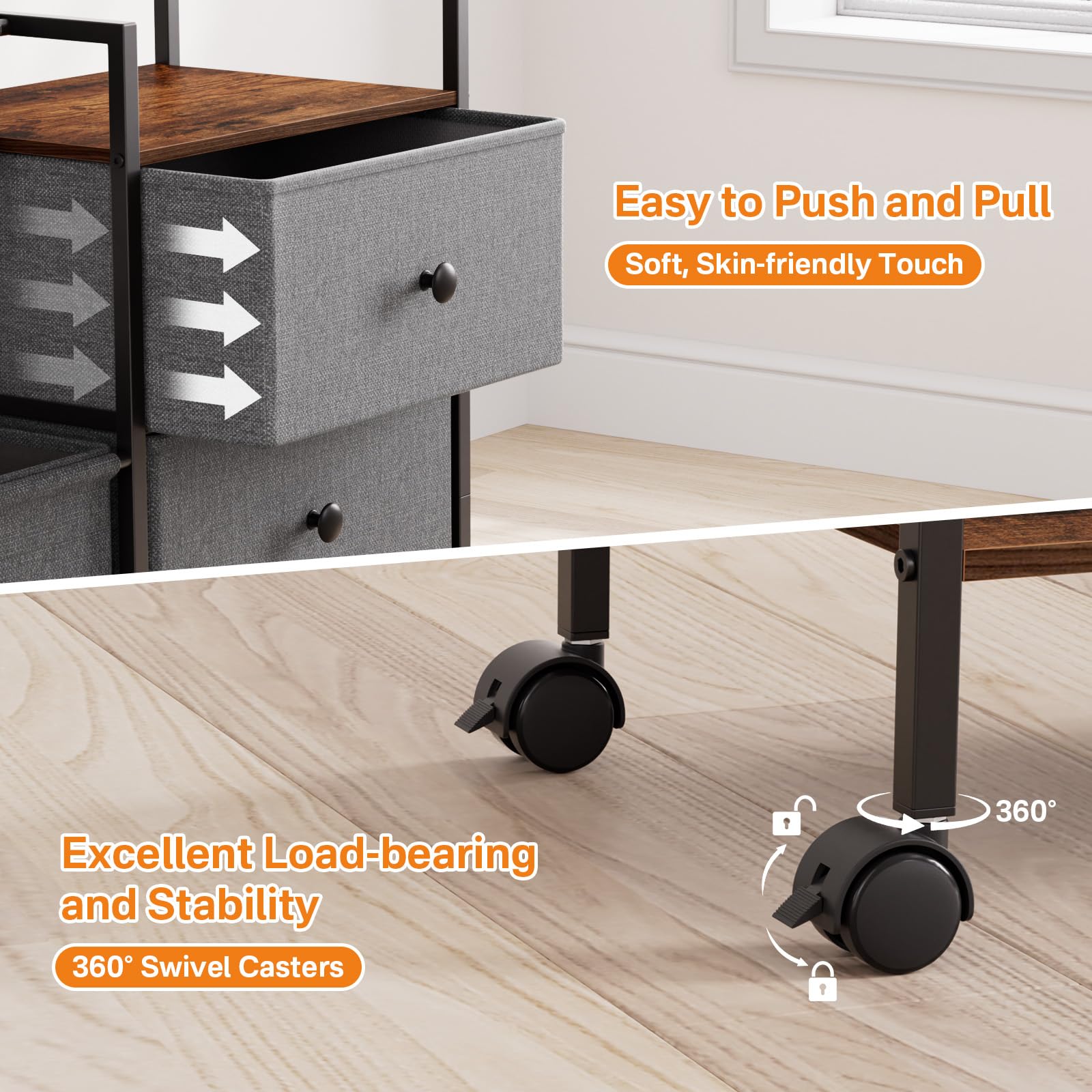 Baby Diaper Caddy Organizer Cart with Wheels and Drawers