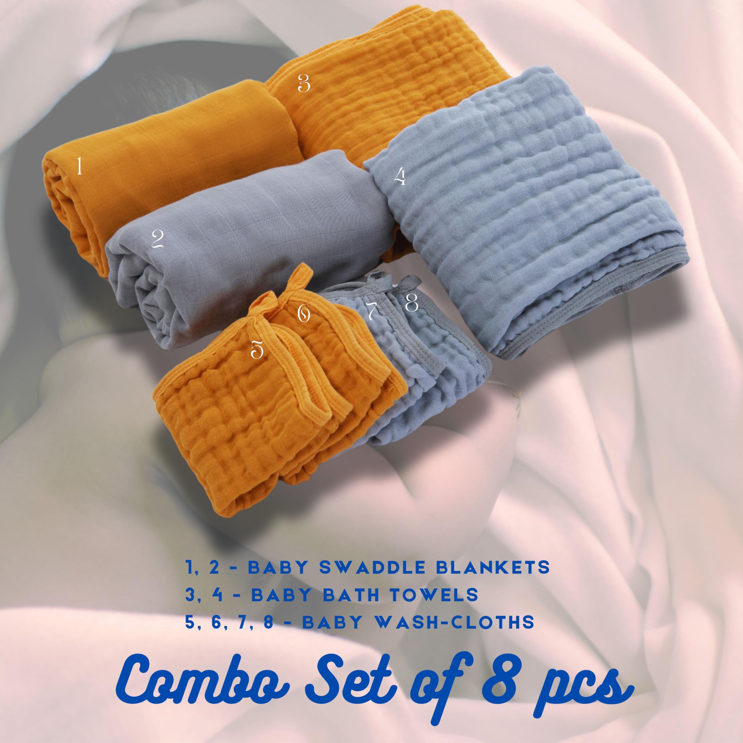 Cozy Baby Essentials Set - Muslin Cotton and Viscose Derived