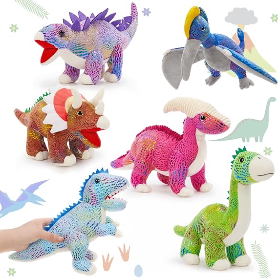 13 inch Stuffed Animals Bulk, 8 Pack Assorted Animals Plush Toy Set with Teddy Bear