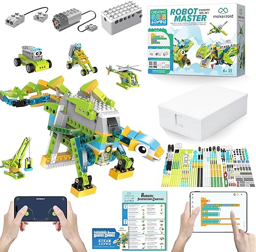 Coding Robot Kit for Kids Ages 6+, 200+ in 1 APP Control Dinosaur Robot Toy