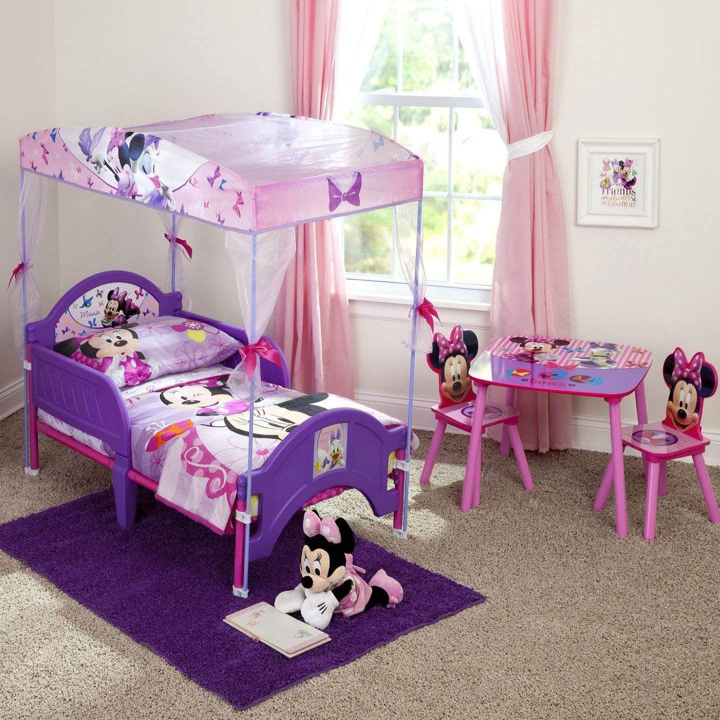 Disney Minnie Mouse Kids Table and Chair Set 3- Piece Set (2 Chairs Included)