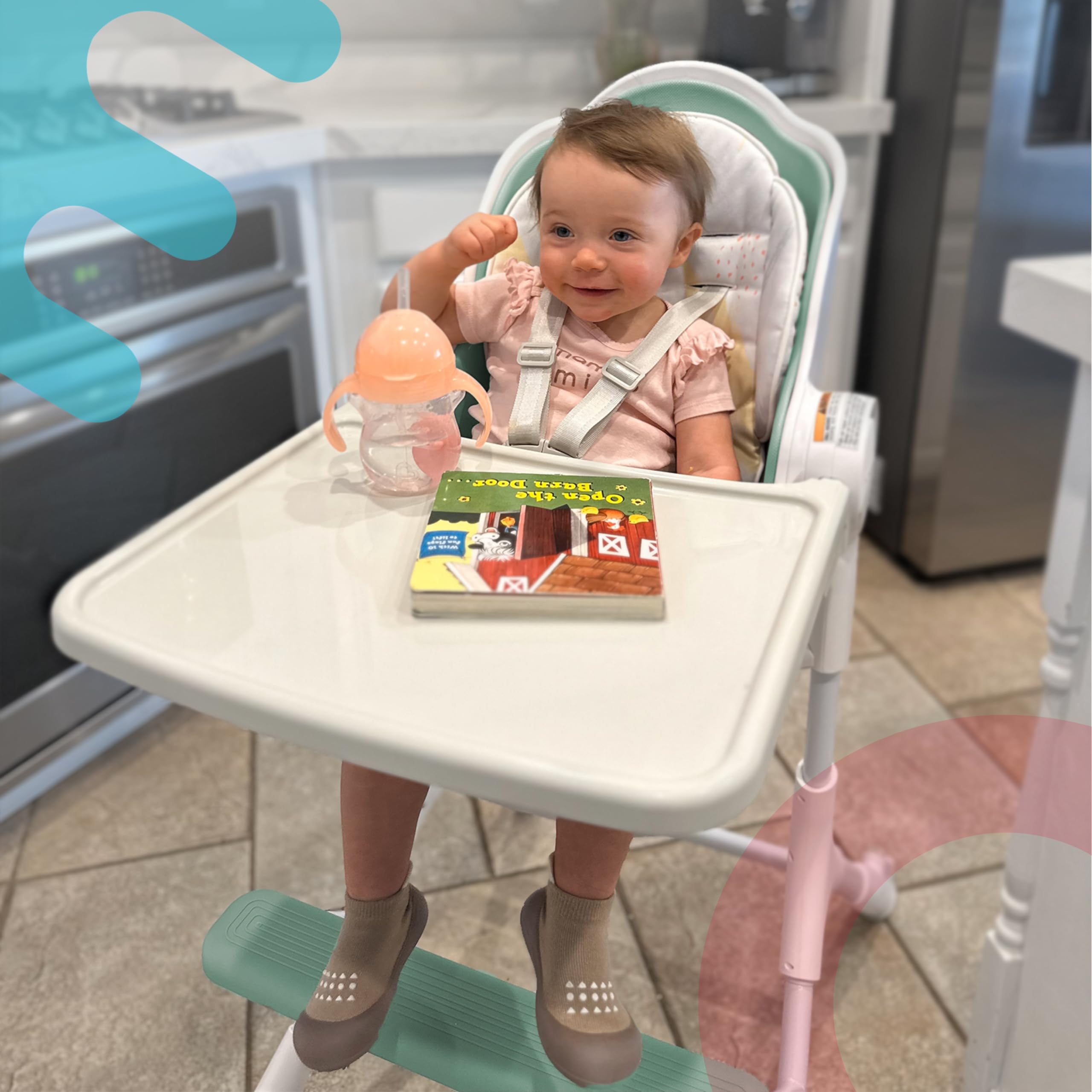 2-in-1 Convertible High Chair with Lounger for Newborn to Toddler