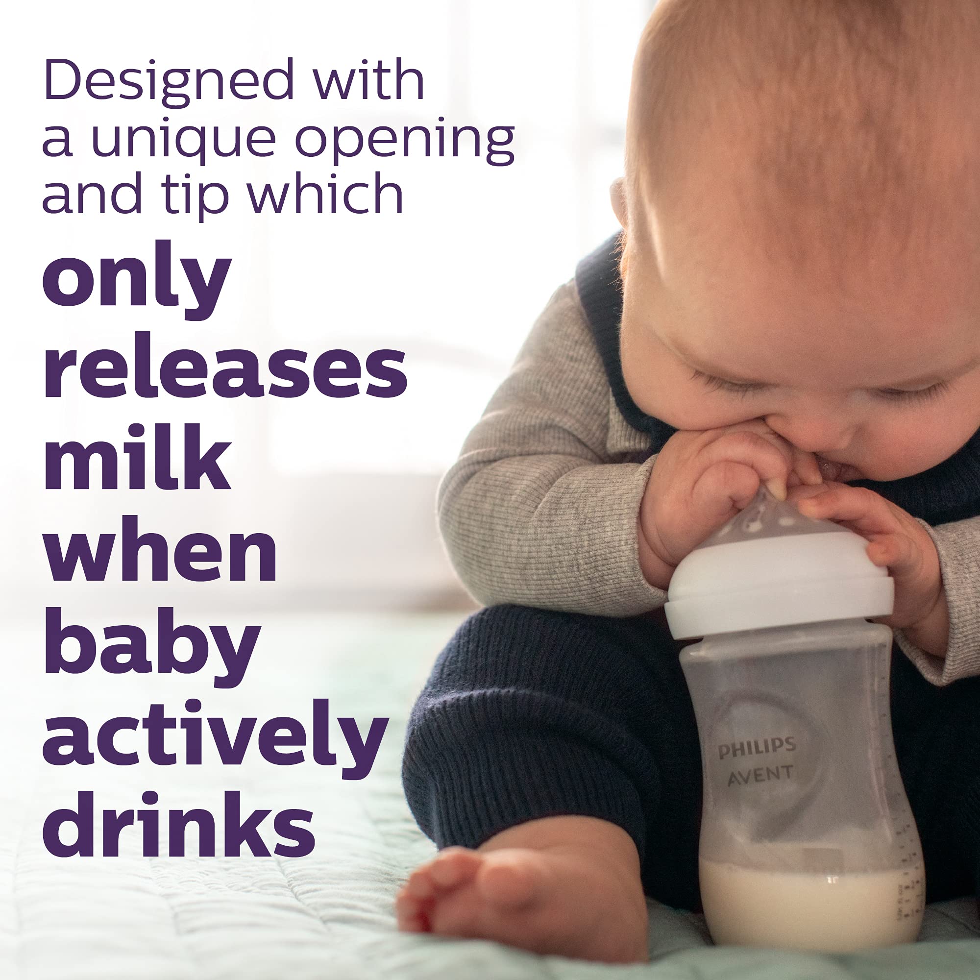 Natural Baby Bottle with Natural Response Nipple, Newborn Baby Gift Set