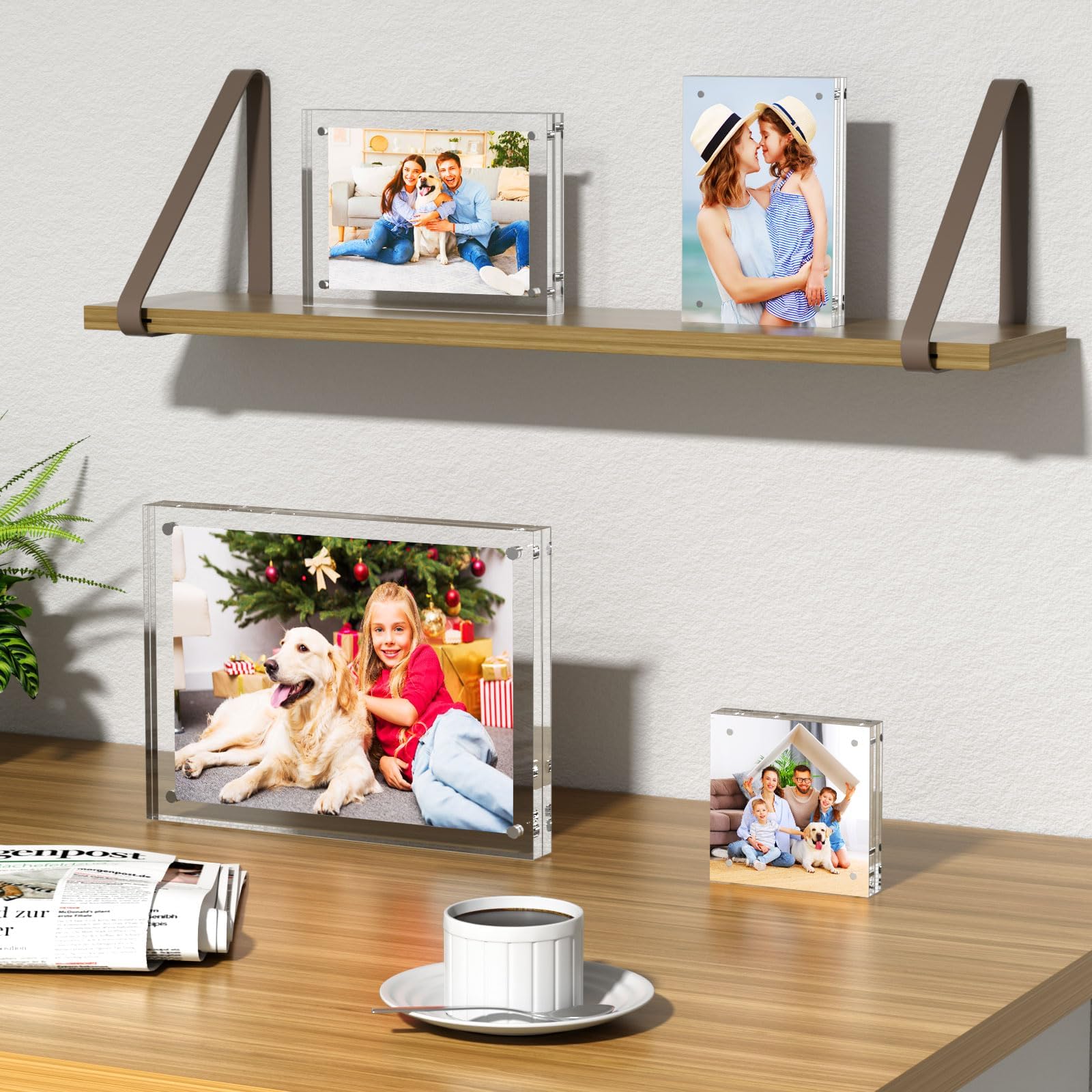 4x4 Acrylic Picture Frames 3 Pack, 20% Thicker Block