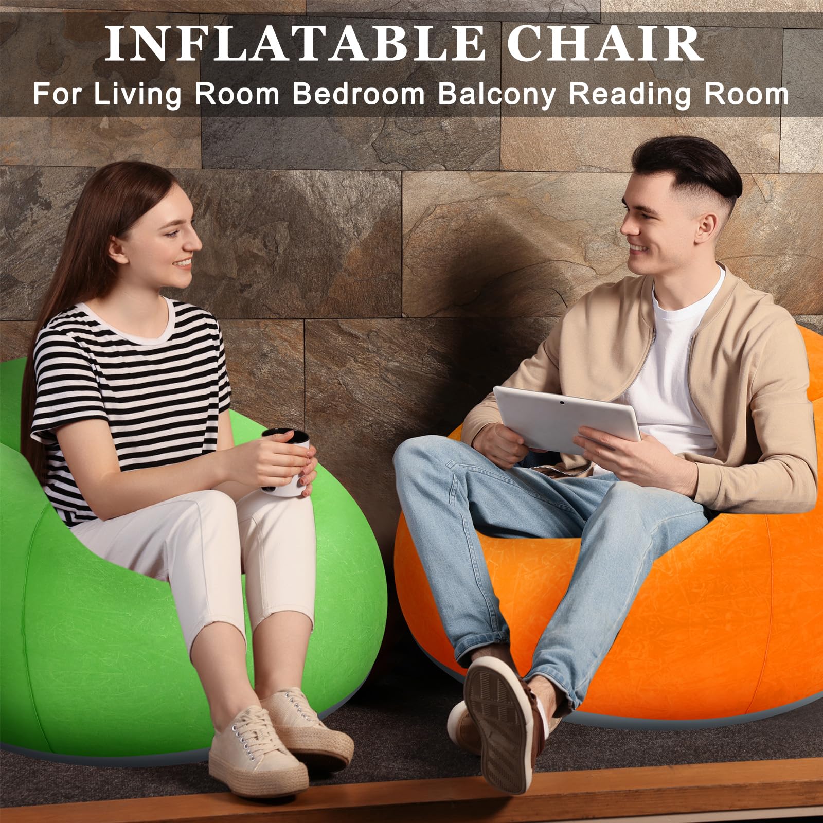 Inflatable Bean Bag Chairs with Electric Air Pump Set